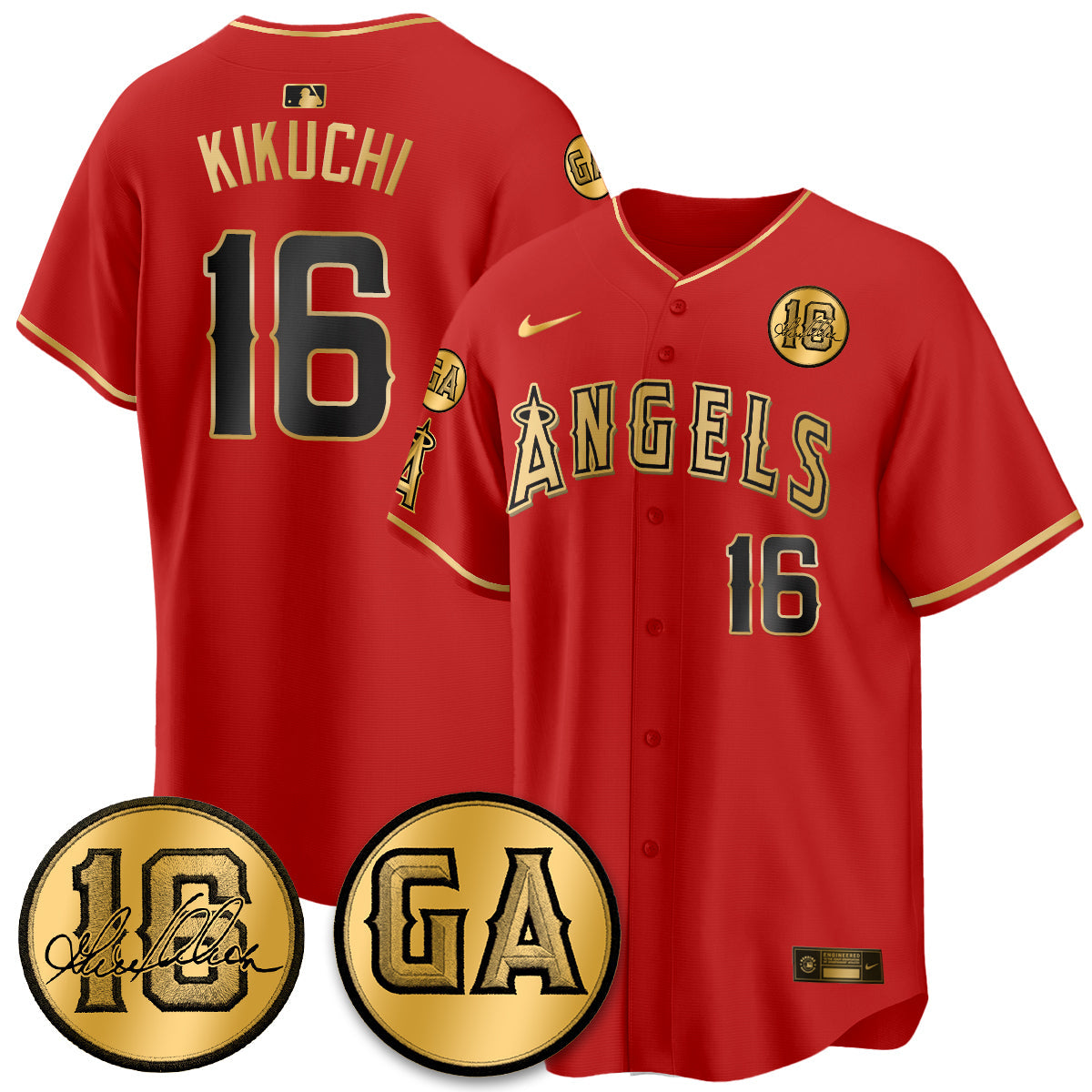 LAA Garret Anderson Tribute Patch Vapor Jersey - All Stitched V2