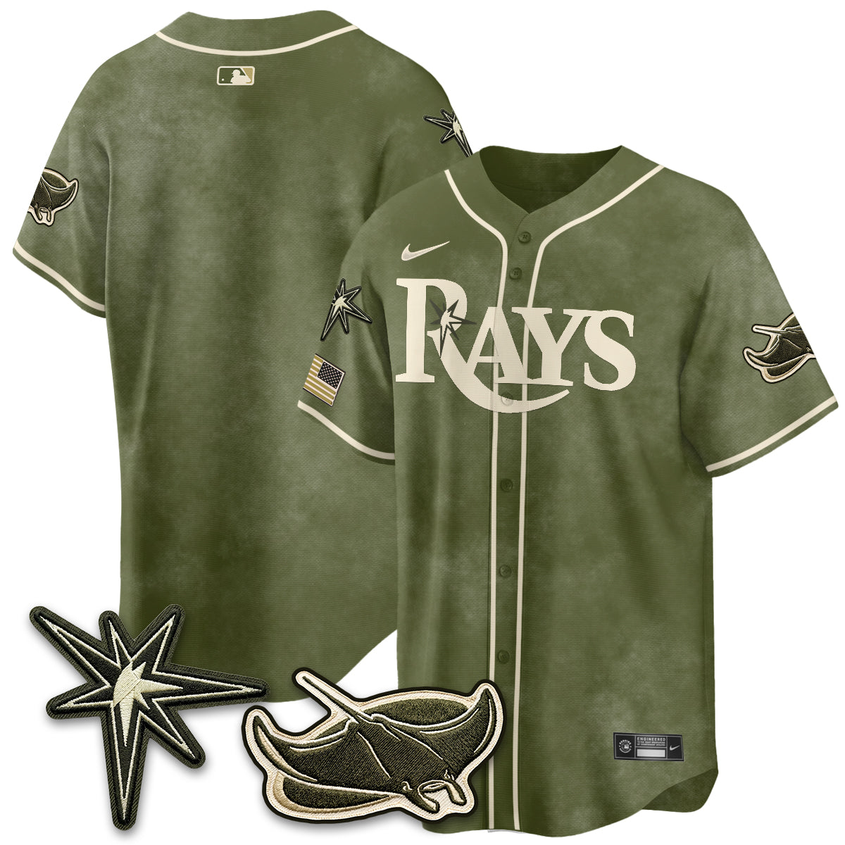 TB New Era Olive 2026 Armed Forces Day Jersey - All Stitched