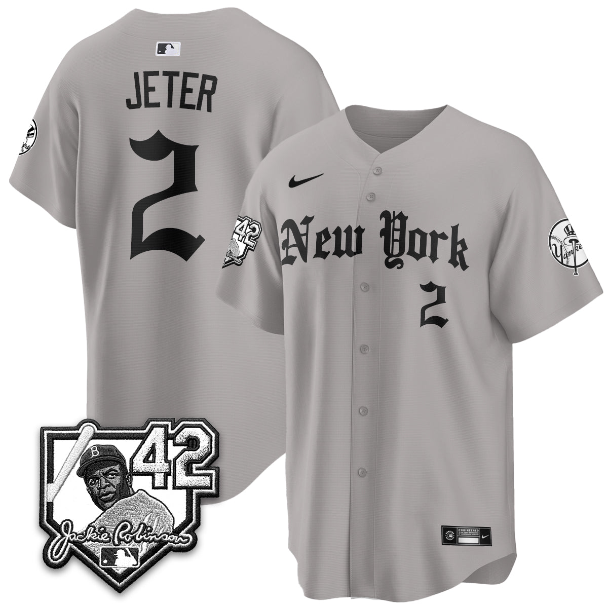 NYY 2026 Jackie Robinson Day Gothic Vapor Limited Jersey - All Stitched