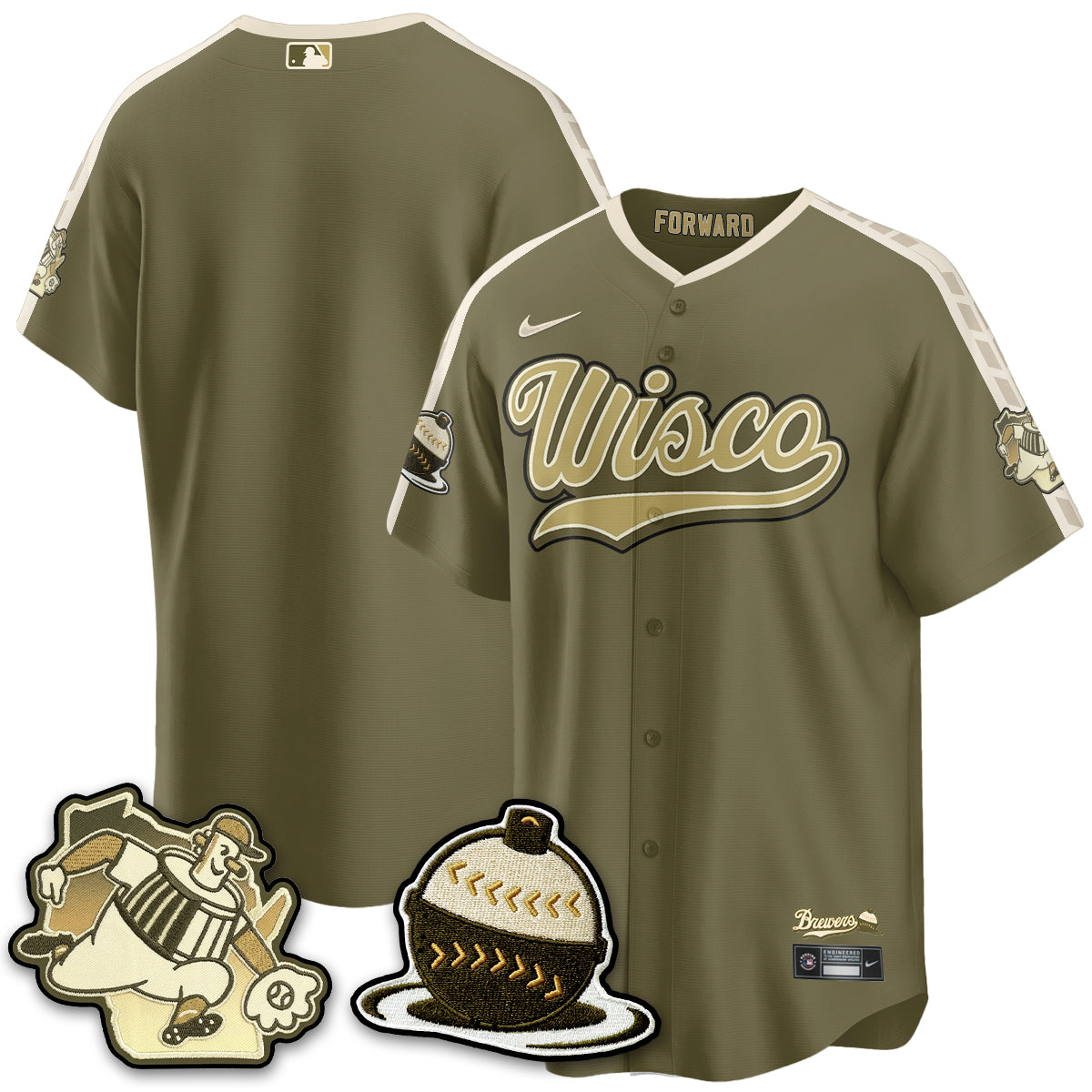 MIL New Era Olive 2026 Armed Forces Day Jersey - Stitched