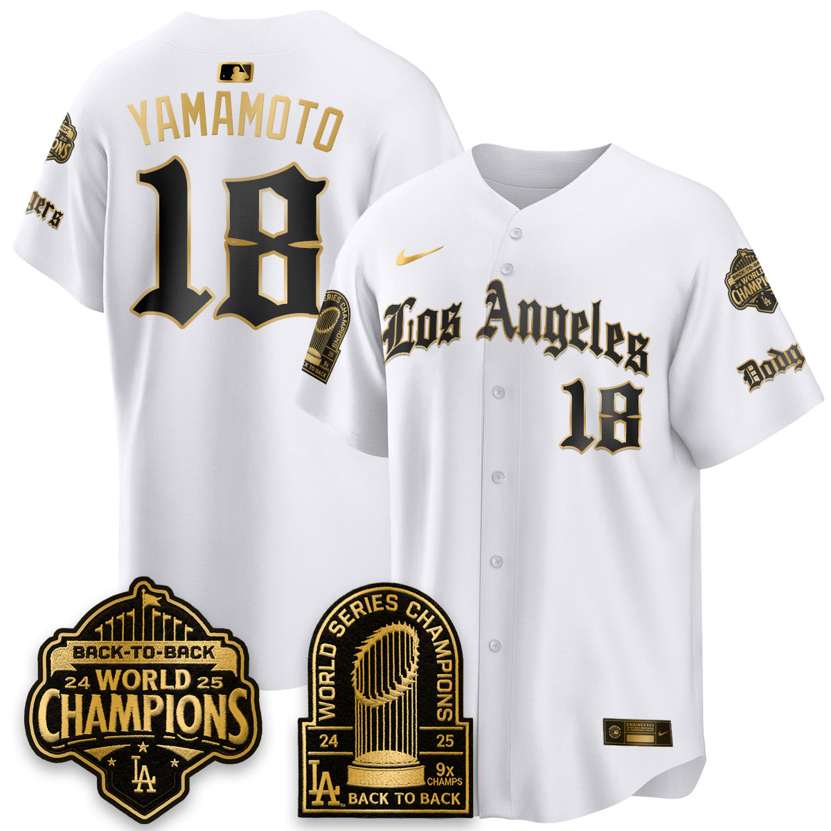 LAD WS Champions Back 2 Back Patch Vapor Premier Limited Gothic Gold Edition Jersey - Stitched