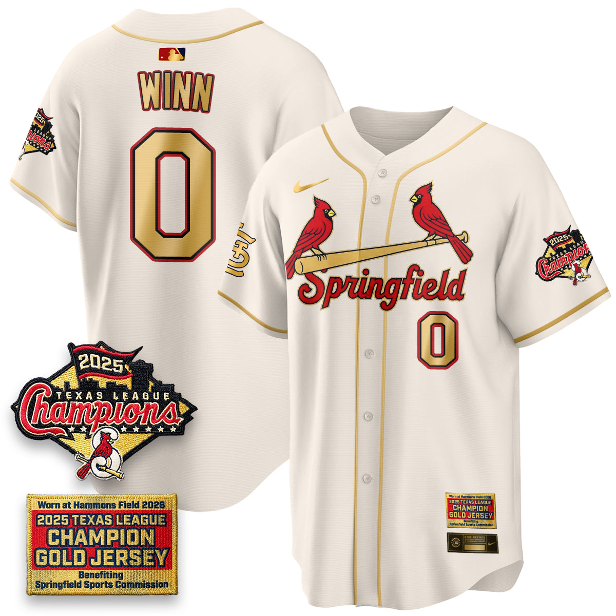 STL Springfield's Championship Gold Limited Jerseys - All Stitched