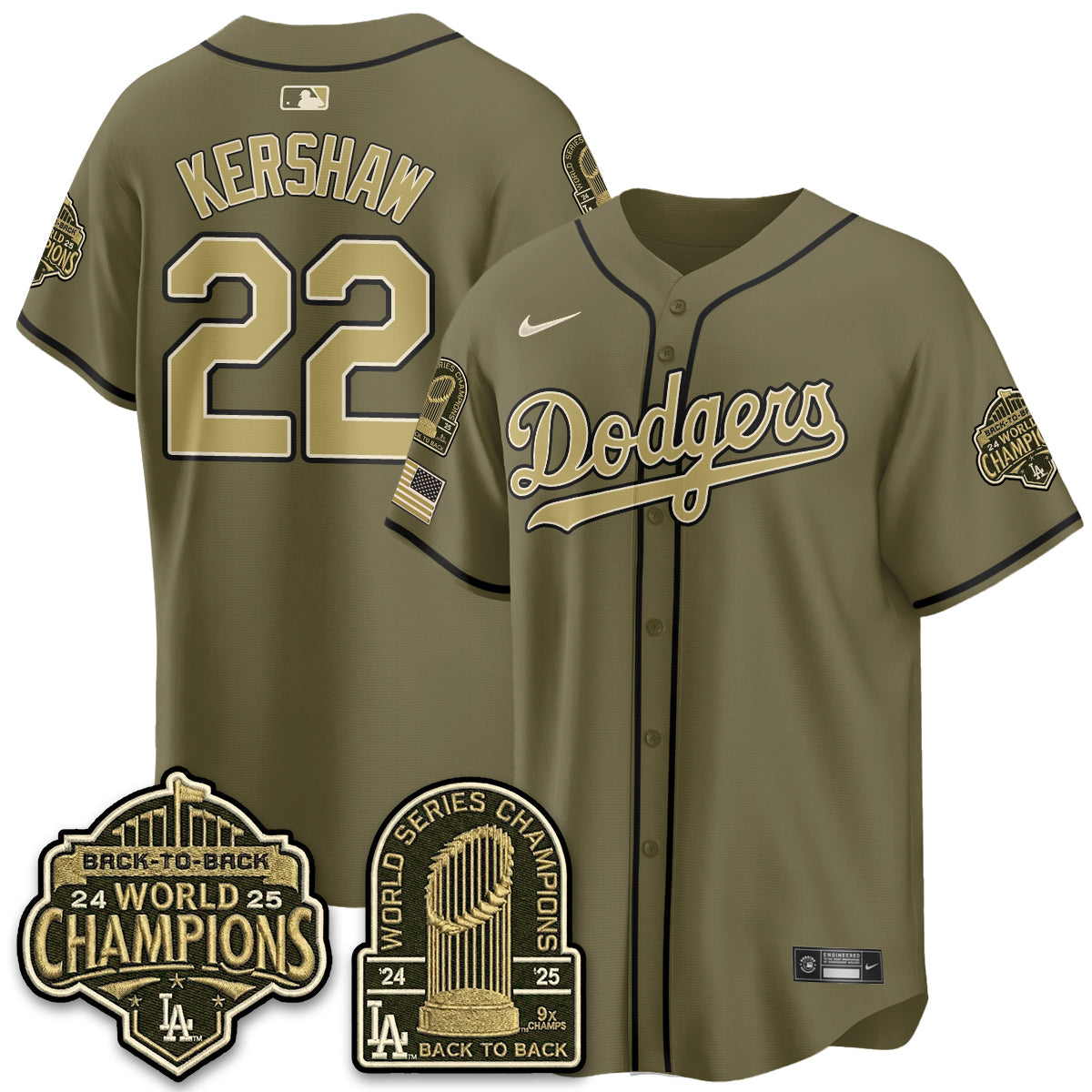 LAD New Era Olive 2026 Armed Forces Day Jersey -All Stitched