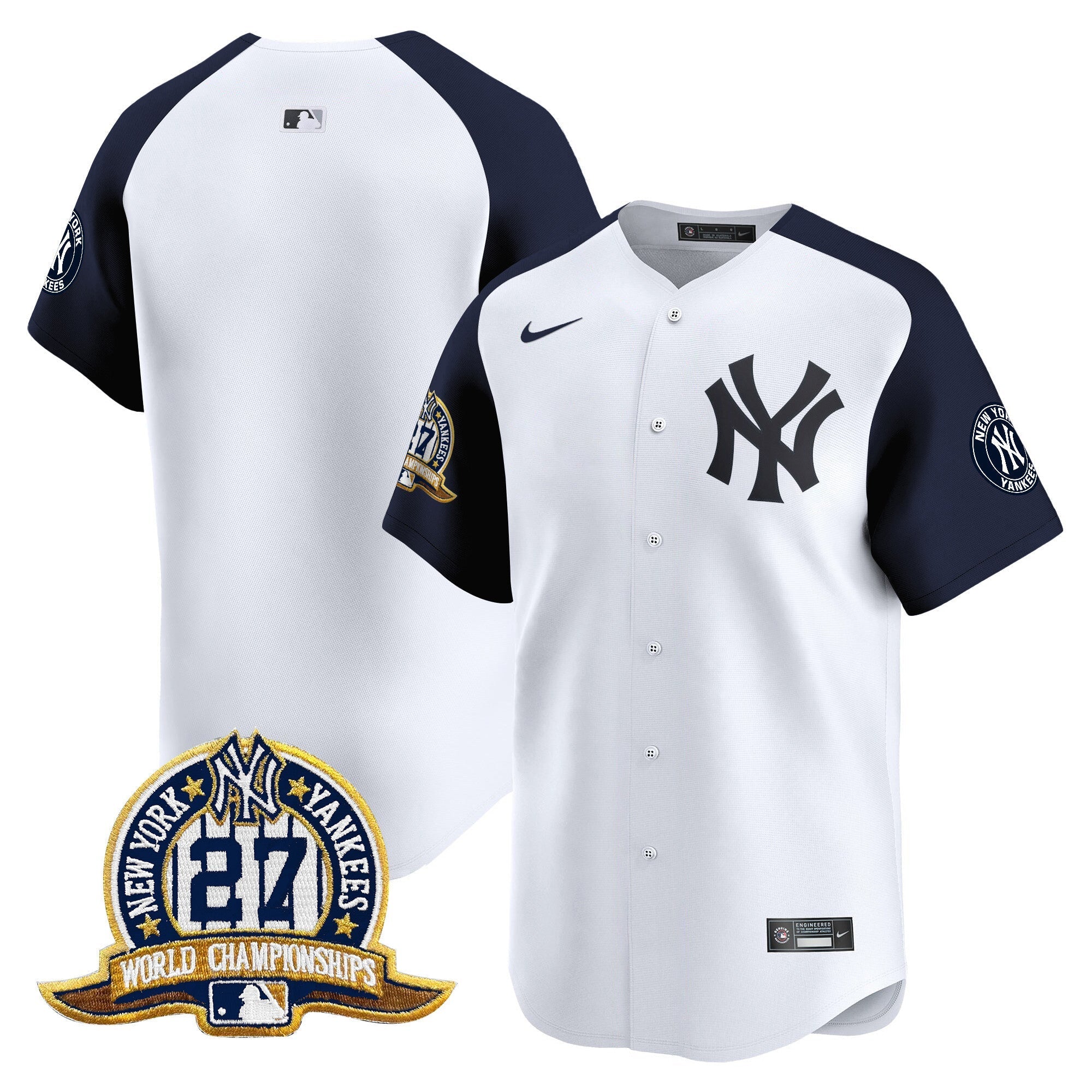 NYY 27 Time Champions Patch Vapor Premier Limited Jersey - Stitched