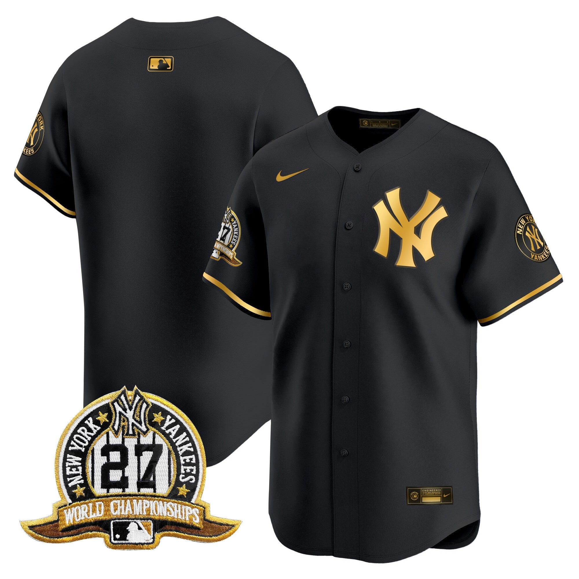 NYY 27 Time Champions Patch Vapor Premier Limited Jersey - Stitched