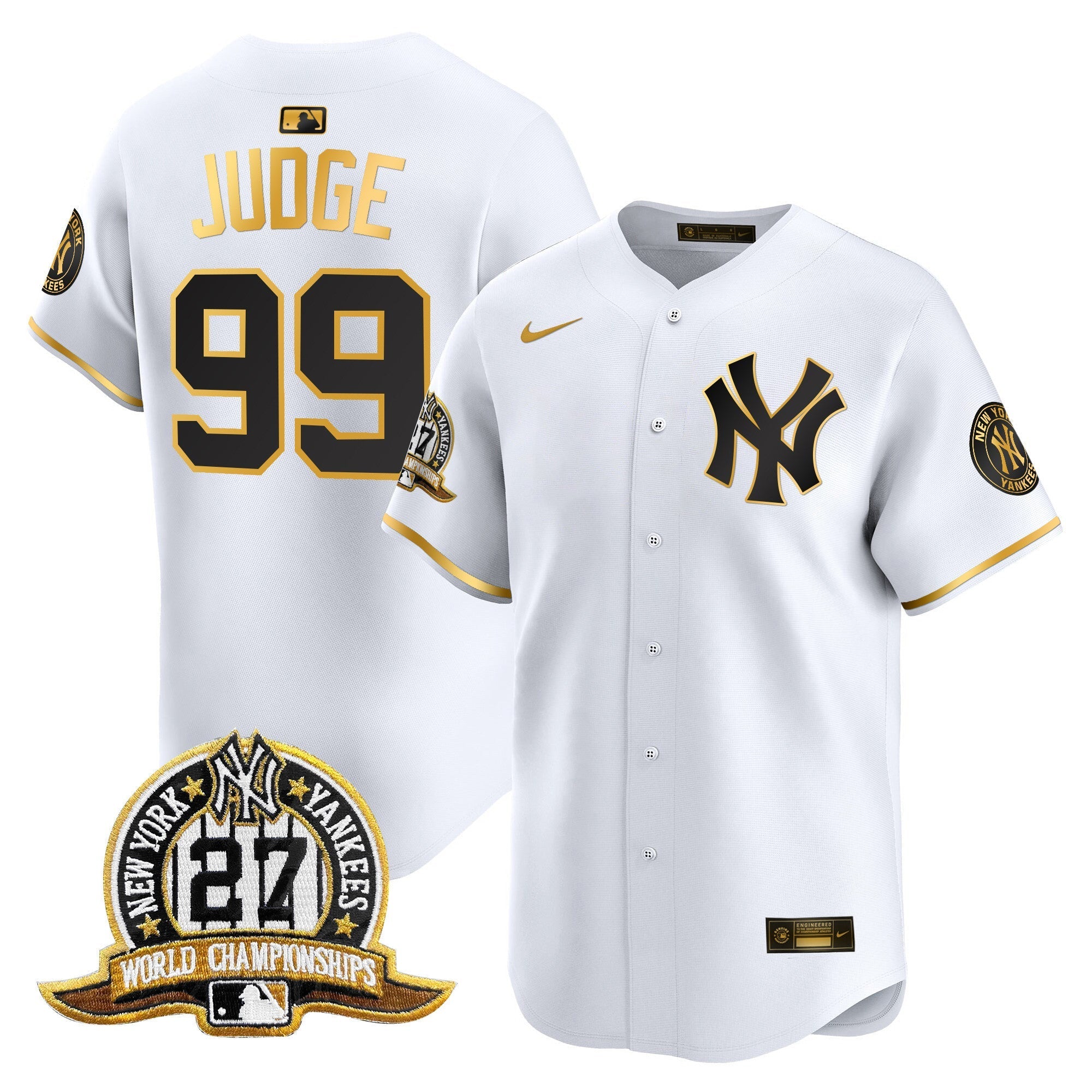 NYY 27 Time Champions Patch Vapor Premier Limited Jersey - Stitched
