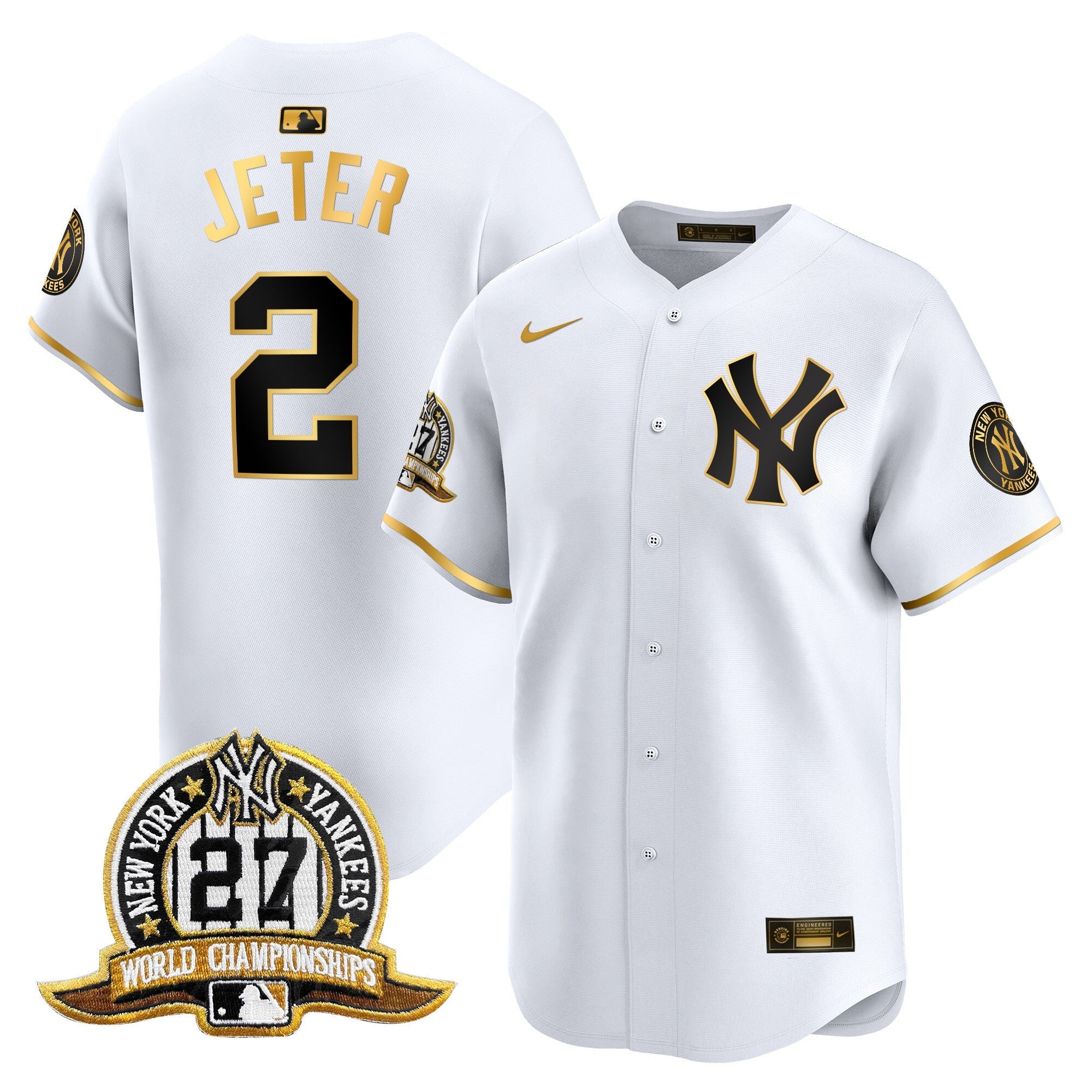 NYY 27 Time Champions Patch Vapor Premier Limited Jersey - Stitched