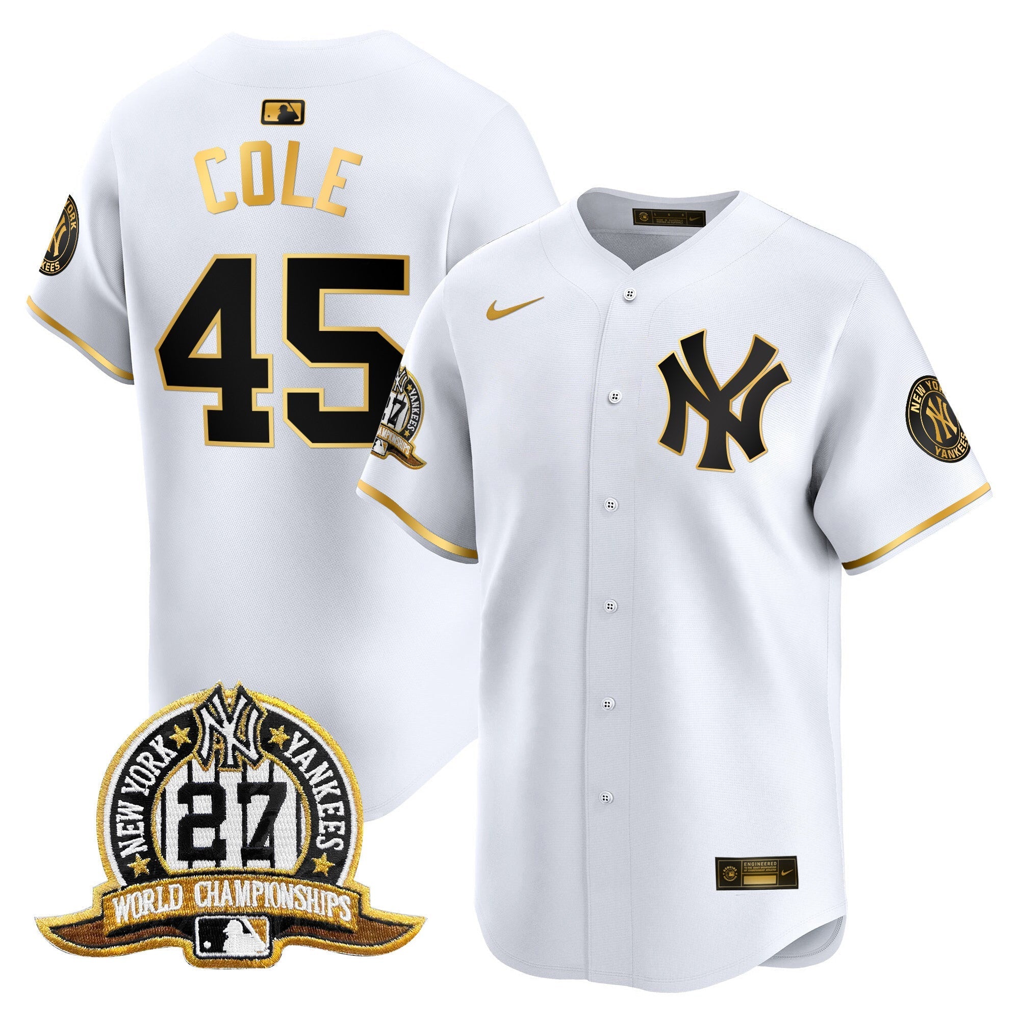 NYY 27 Time Champions Patch Vapor Premier Limited Jersey - Stitched