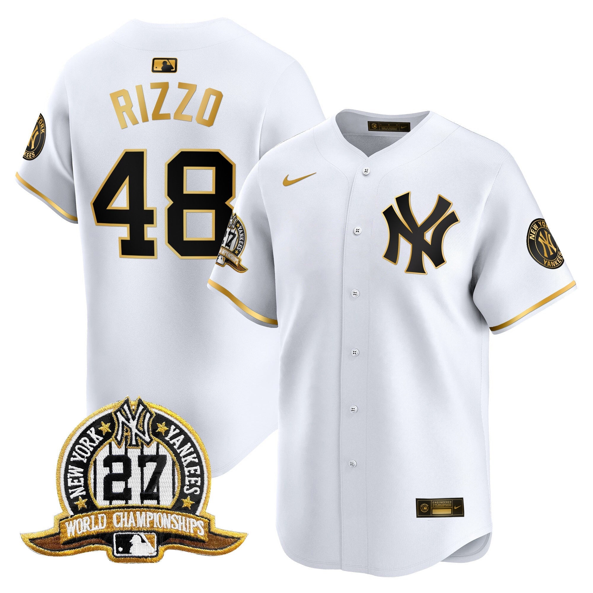 NYY 27 Time Champions Patch Vapor Premier Limited Jersey - Stitched