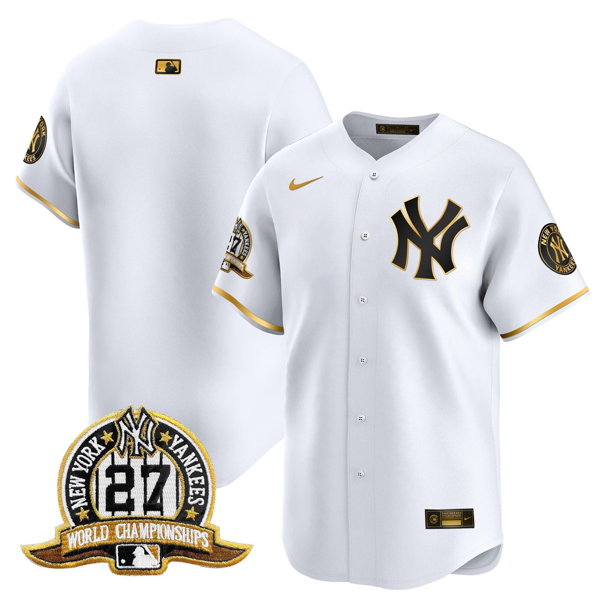 NYY 27 Time Champions Patch Vapor Premier Limited Jersey - Stitched