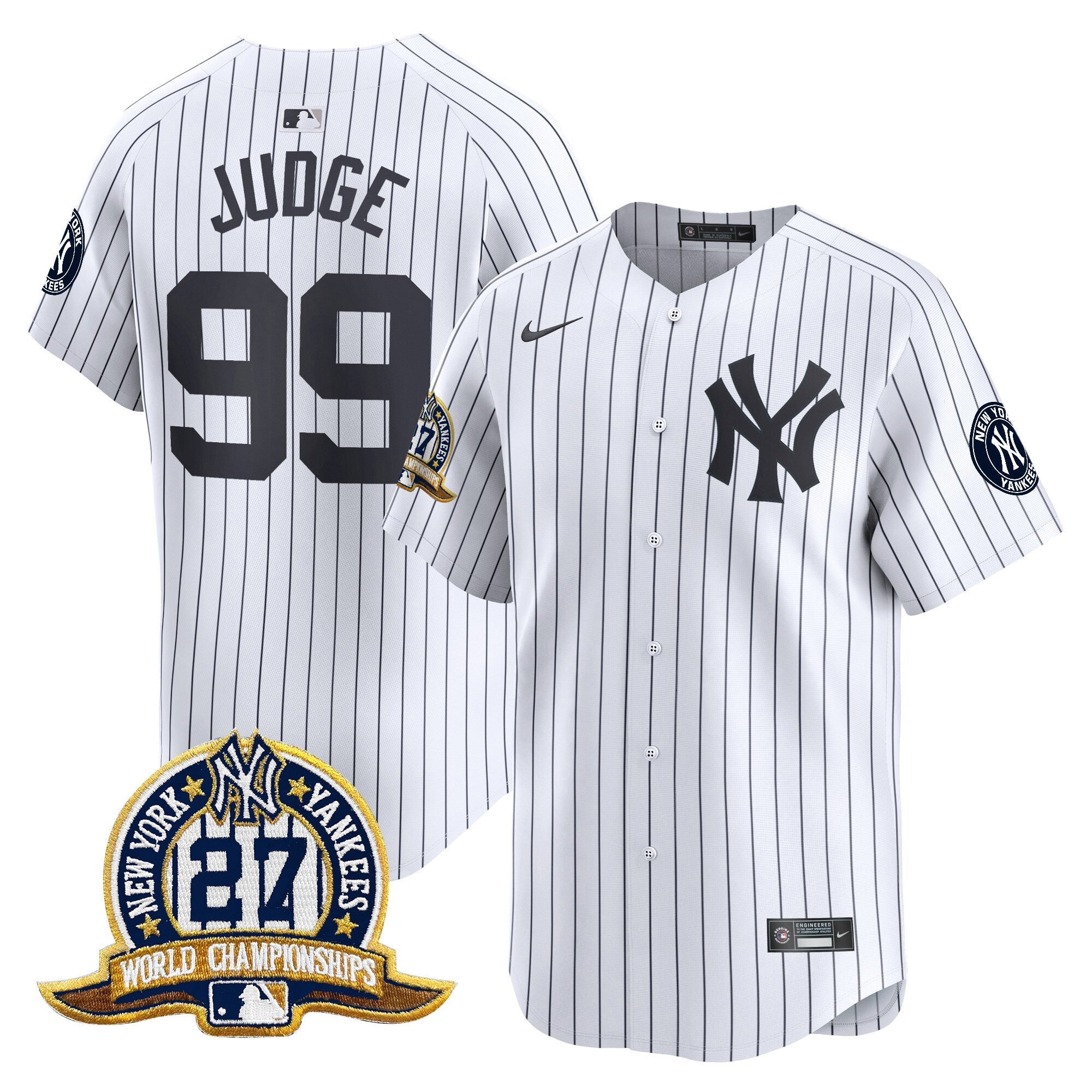 NYY 27 Time Champions Patch Vapor Premier Limited Jersey - Stitched