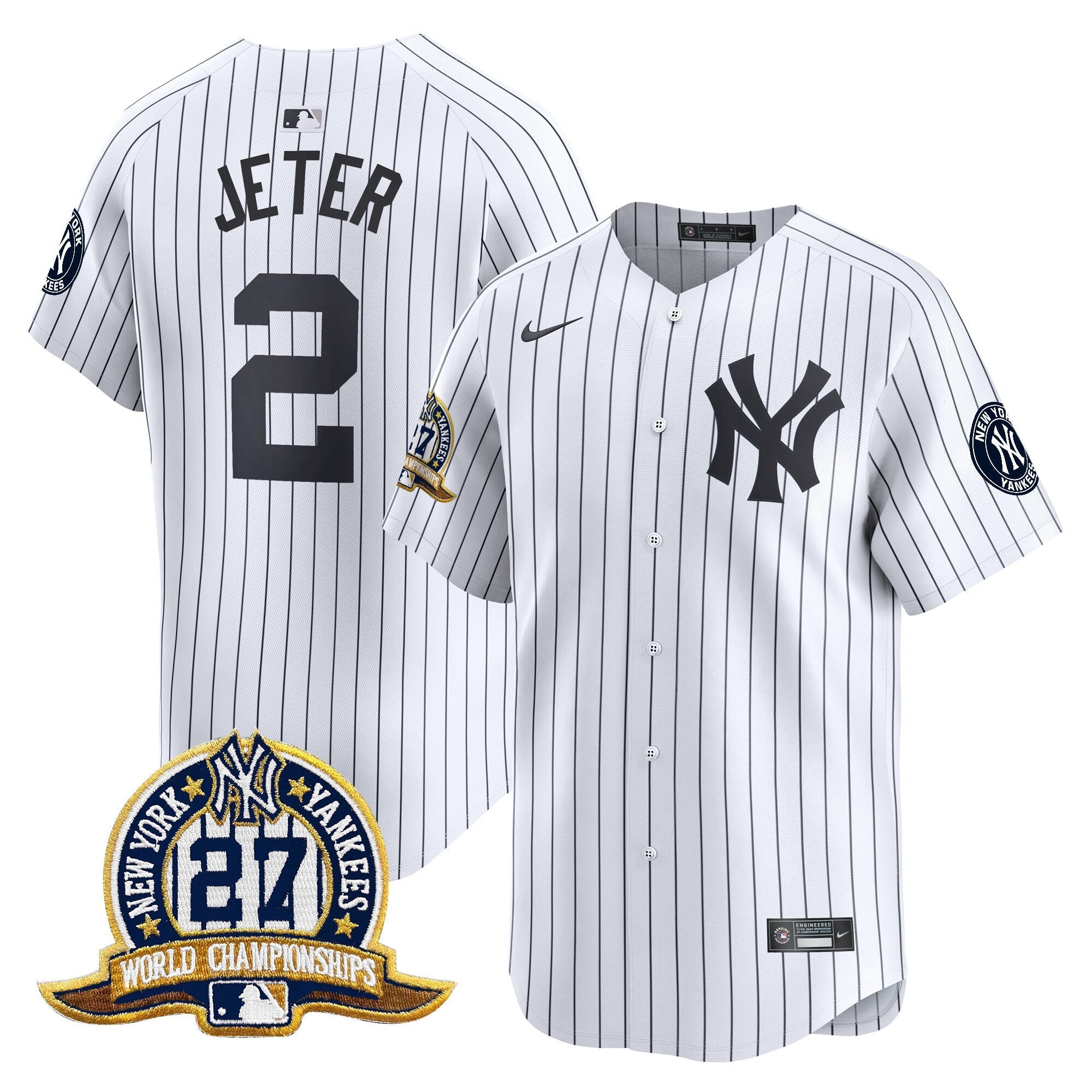NYY 27 Time Champions Patch Vapor Premier Limited Jersey - Stitched