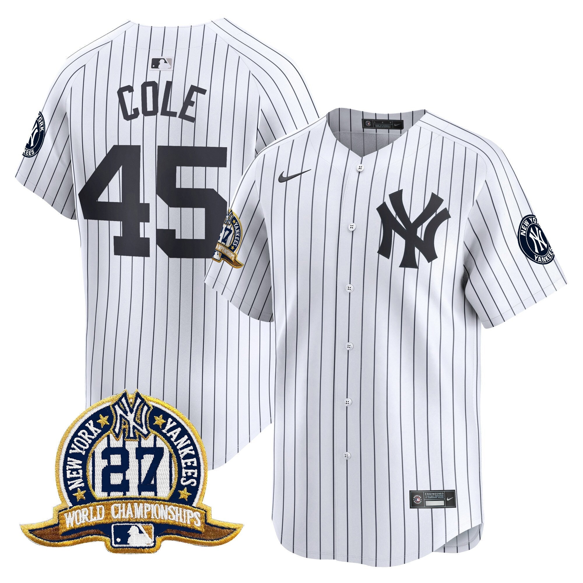 NYY 27 Time Champions Patch Vapor Premier Limited Jersey - Stitched