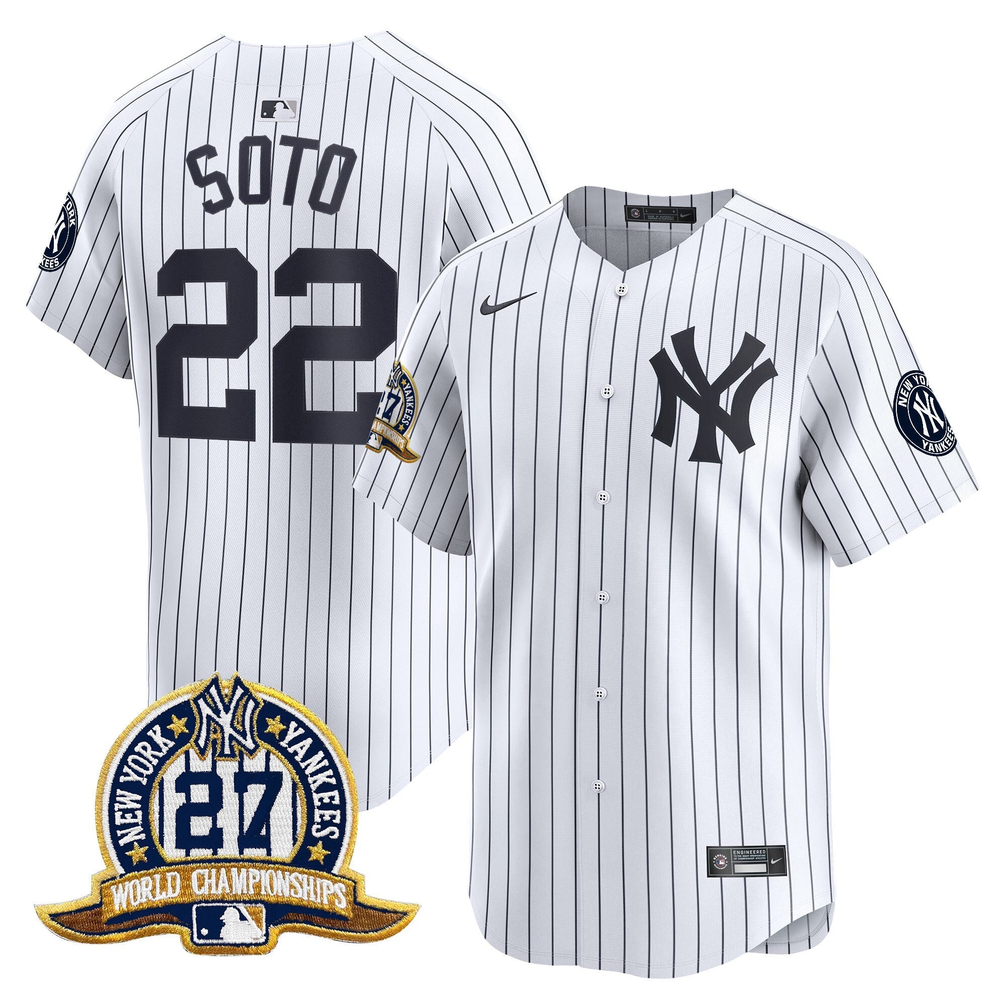 NYY 27 Time Champions Patch Vapor Premier Limited Jersey - Stitched