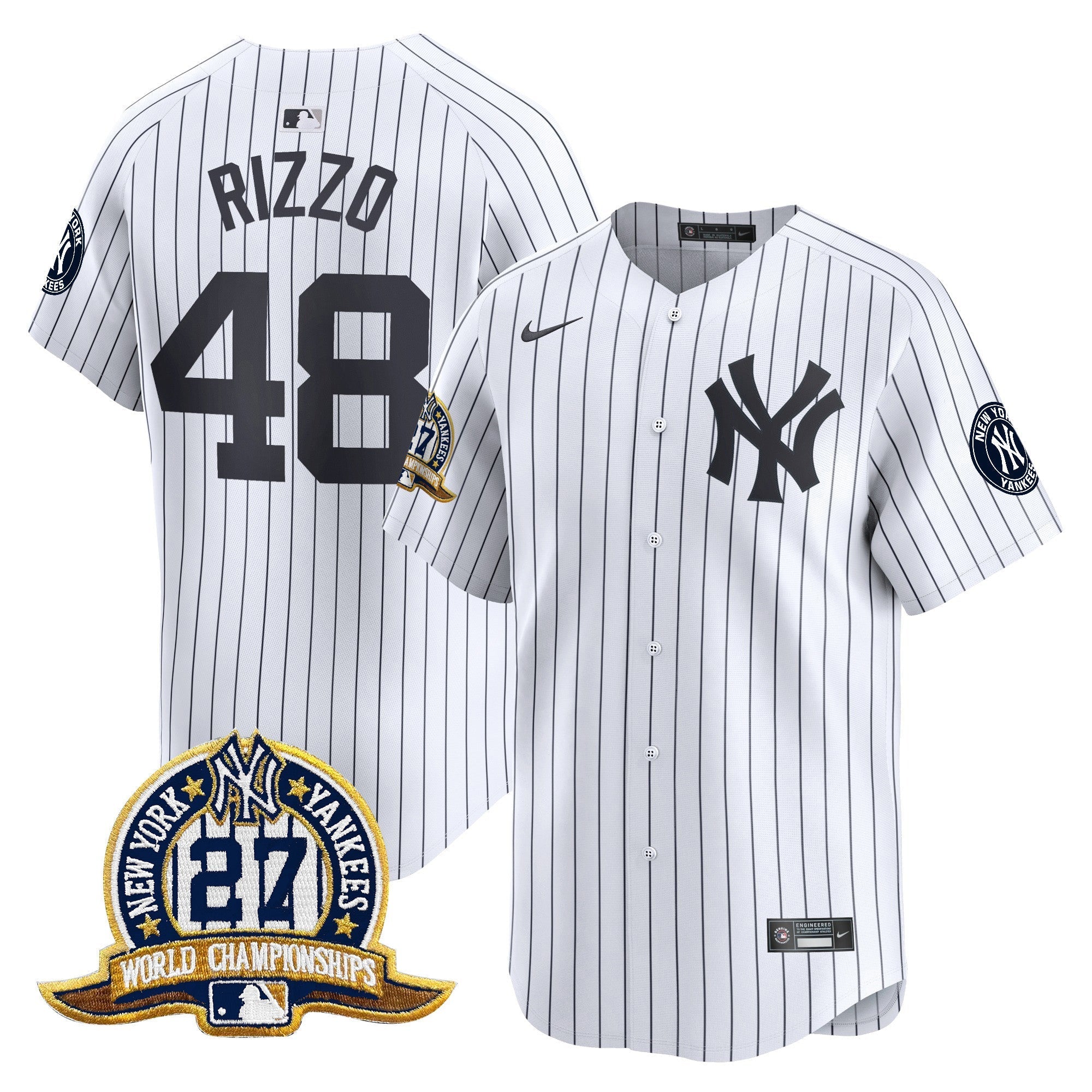 NYY 27 Time Champions Patch Vapor Premier Limited Jersey - Stitched
