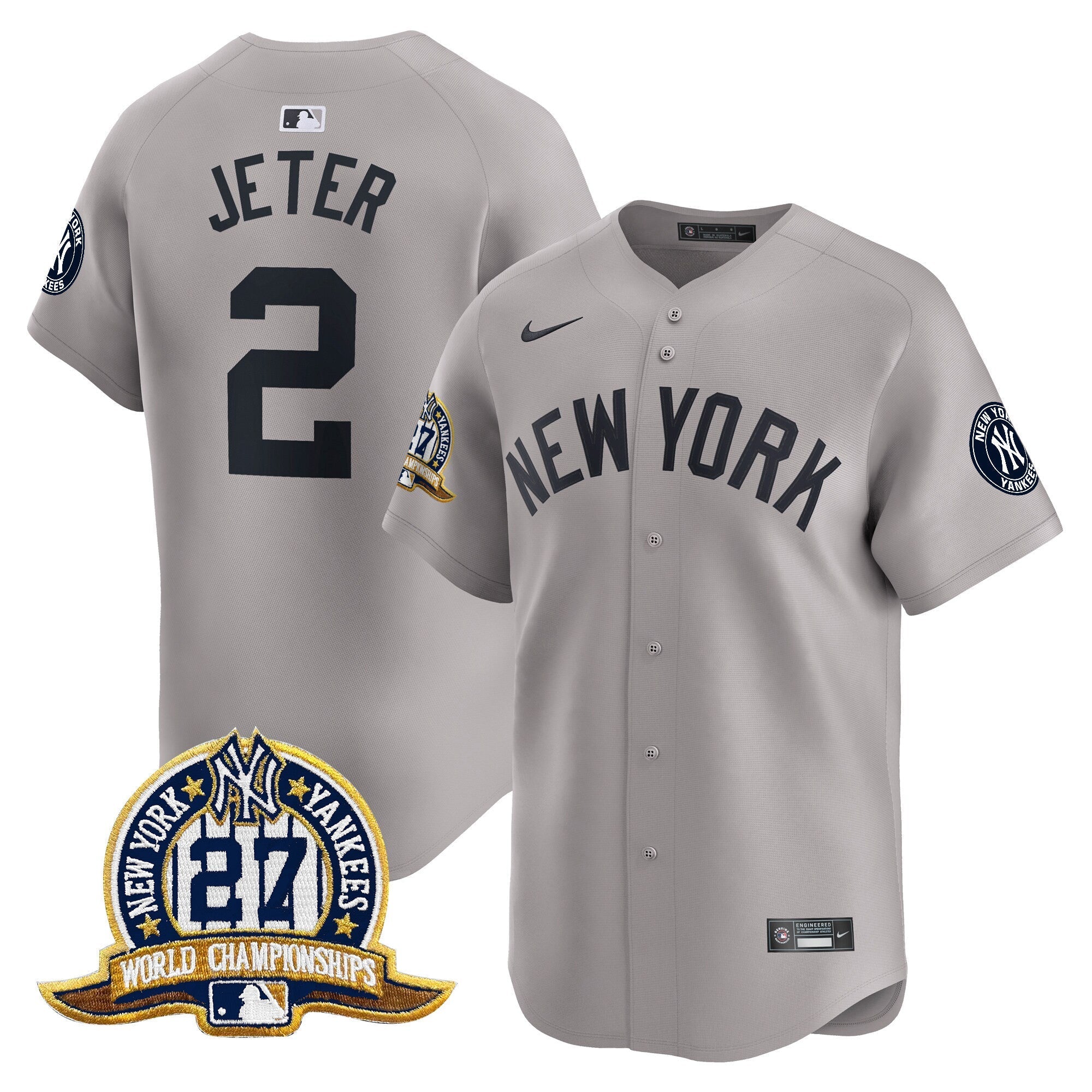 NYY 27 Time Champions Patch Vapor Premier Limited Jersey - Stitched