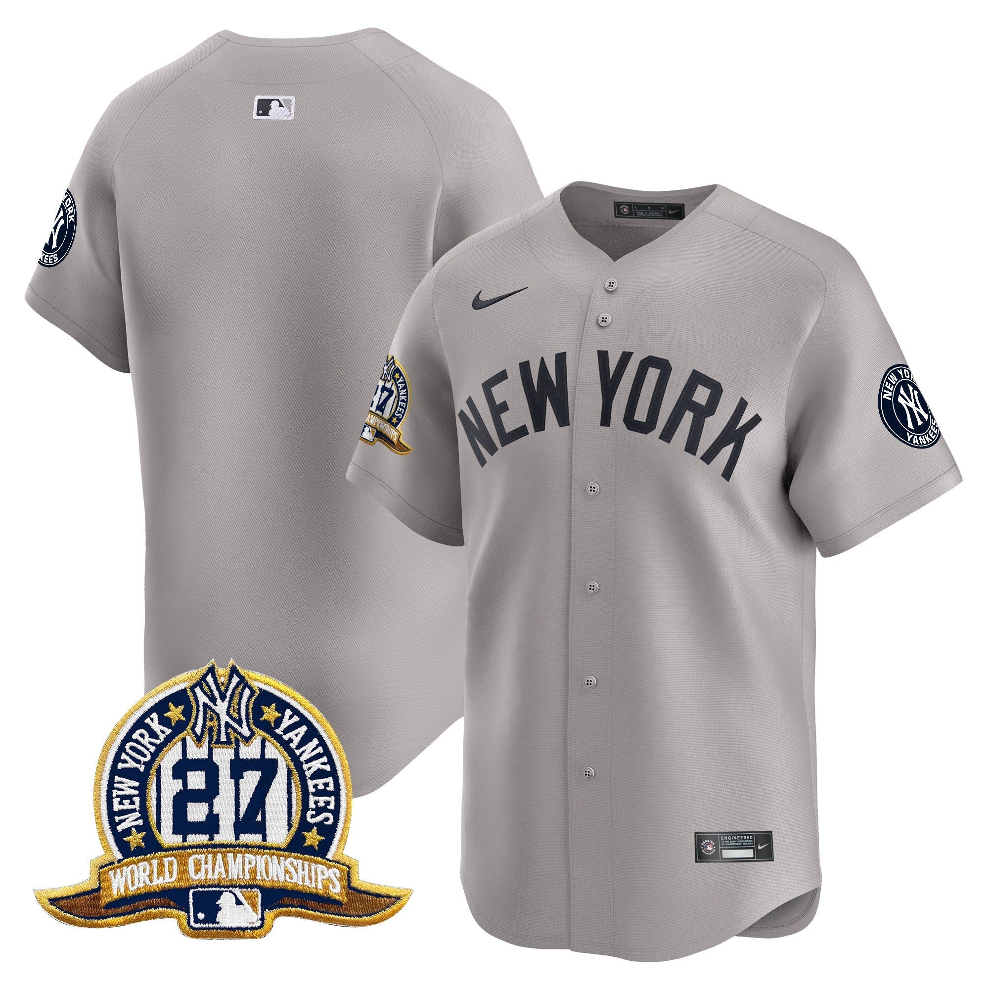 NYY 27 Time Champions Patch Vapor Premier Limited Jersey - Stitched