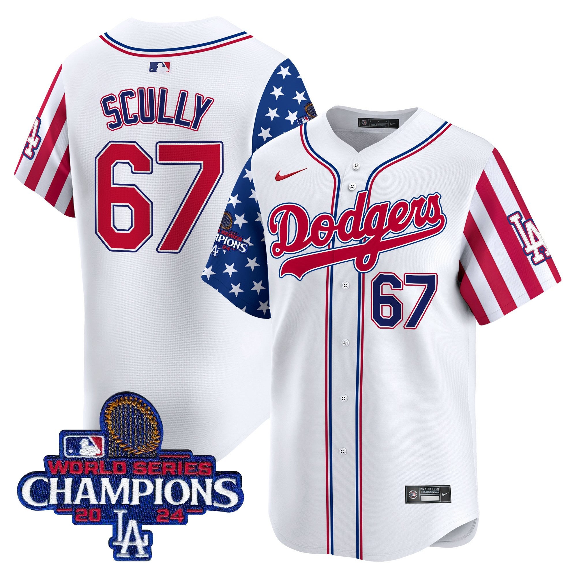 Men's Dodgers 2025 Independence Day Vapor Premier Limited Jersey - All Stitched