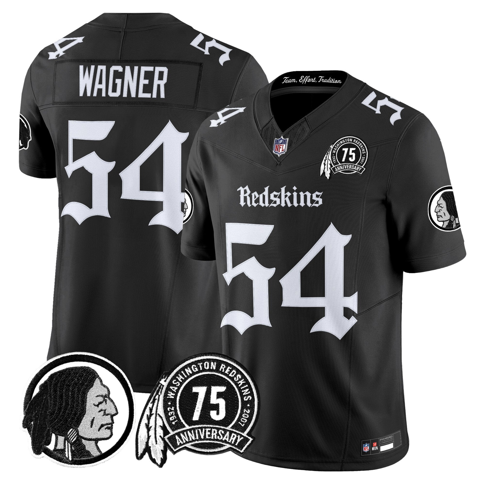 Men's Washington Redskins 'Gothic Capital Edition' Vapor Limited Jersey - All Stitched