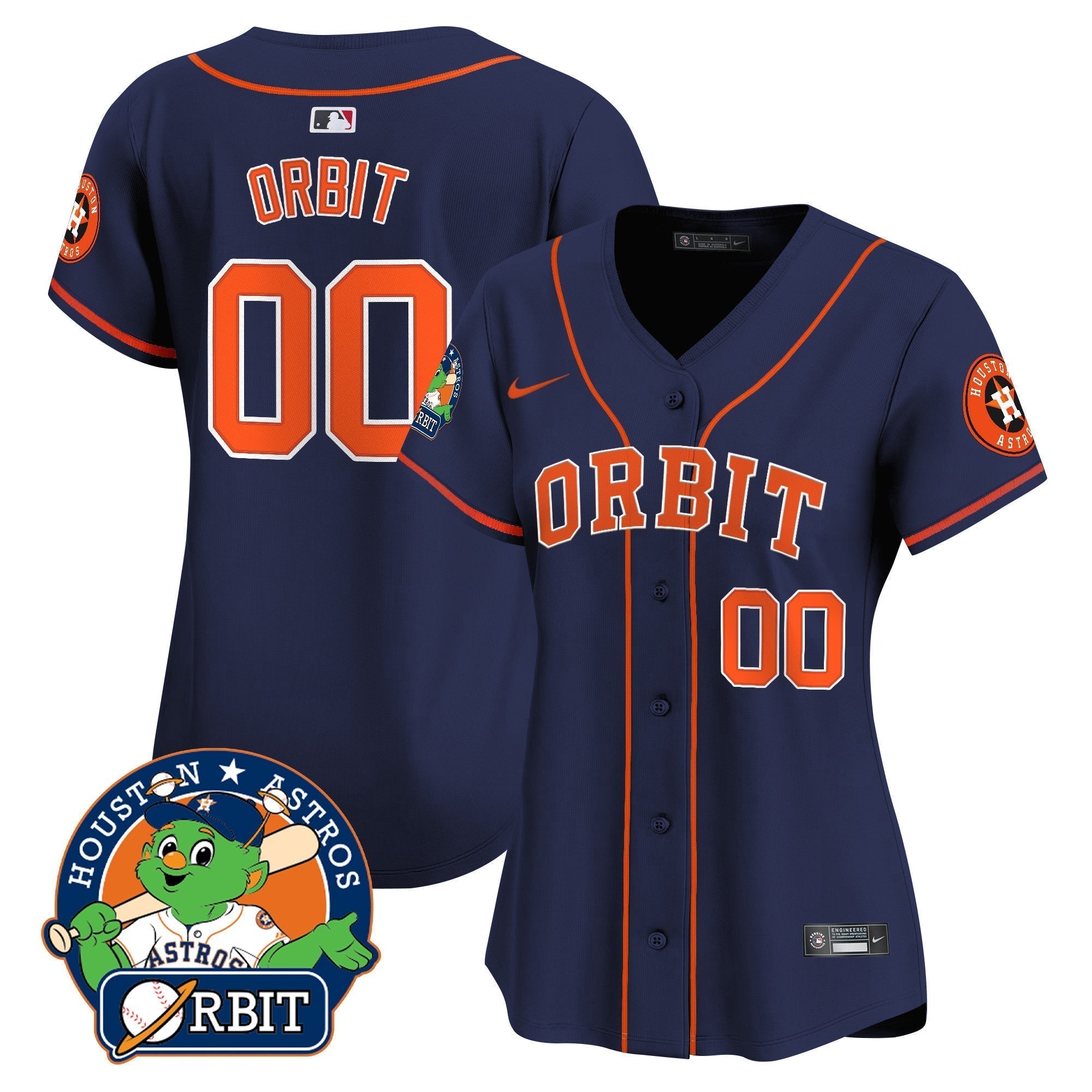 Women's Astros Orbit Patch Vapor Premier Limited Jersey - Stitched