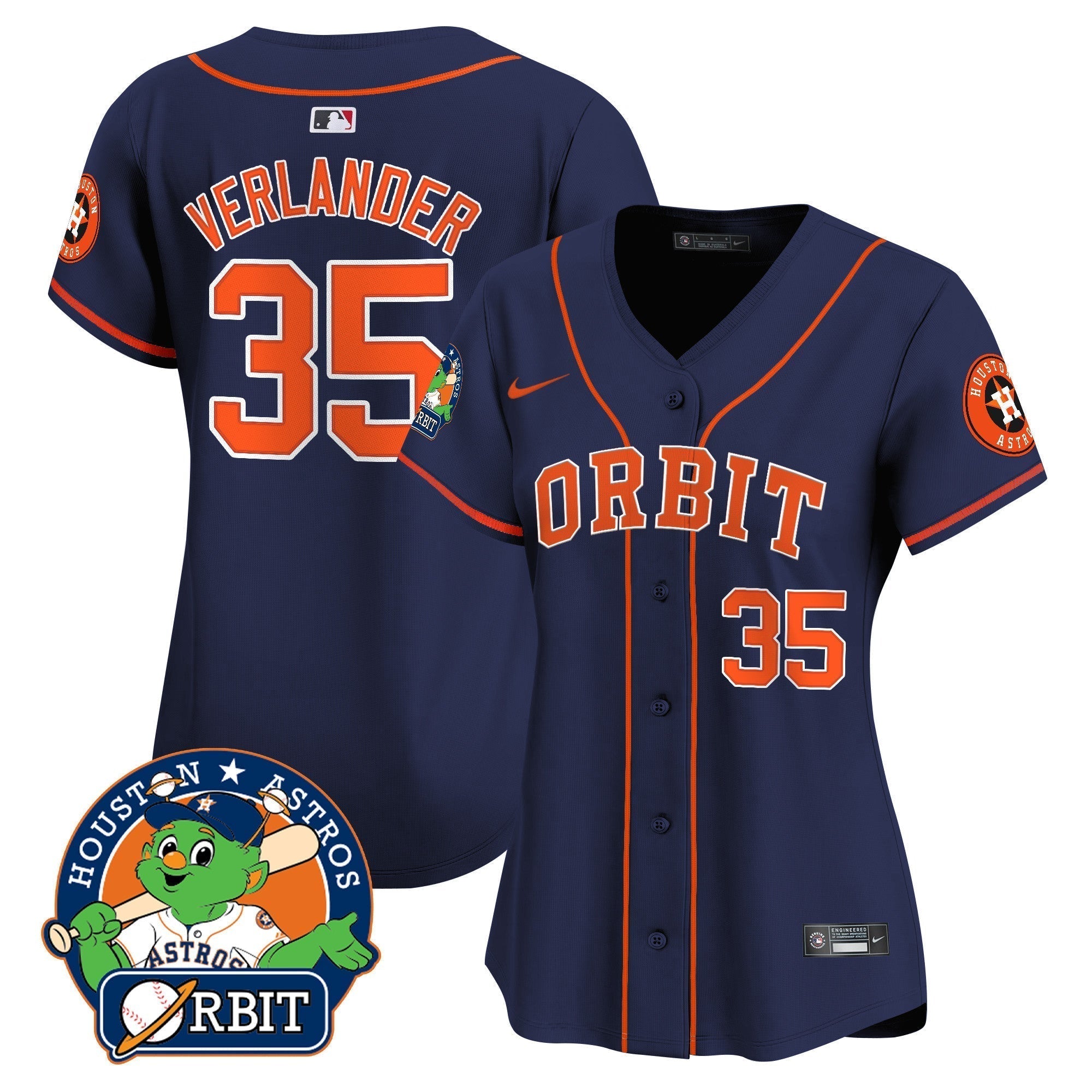 Women's Astros Orbit Patch Vapor Premier Limited Jersey - Stitched