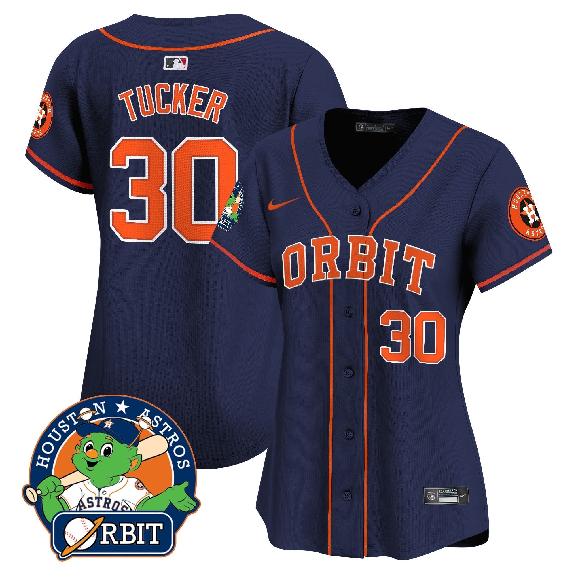 Women's Astros Orbit Patch Vapor Premier Limited Jersey - Stitched