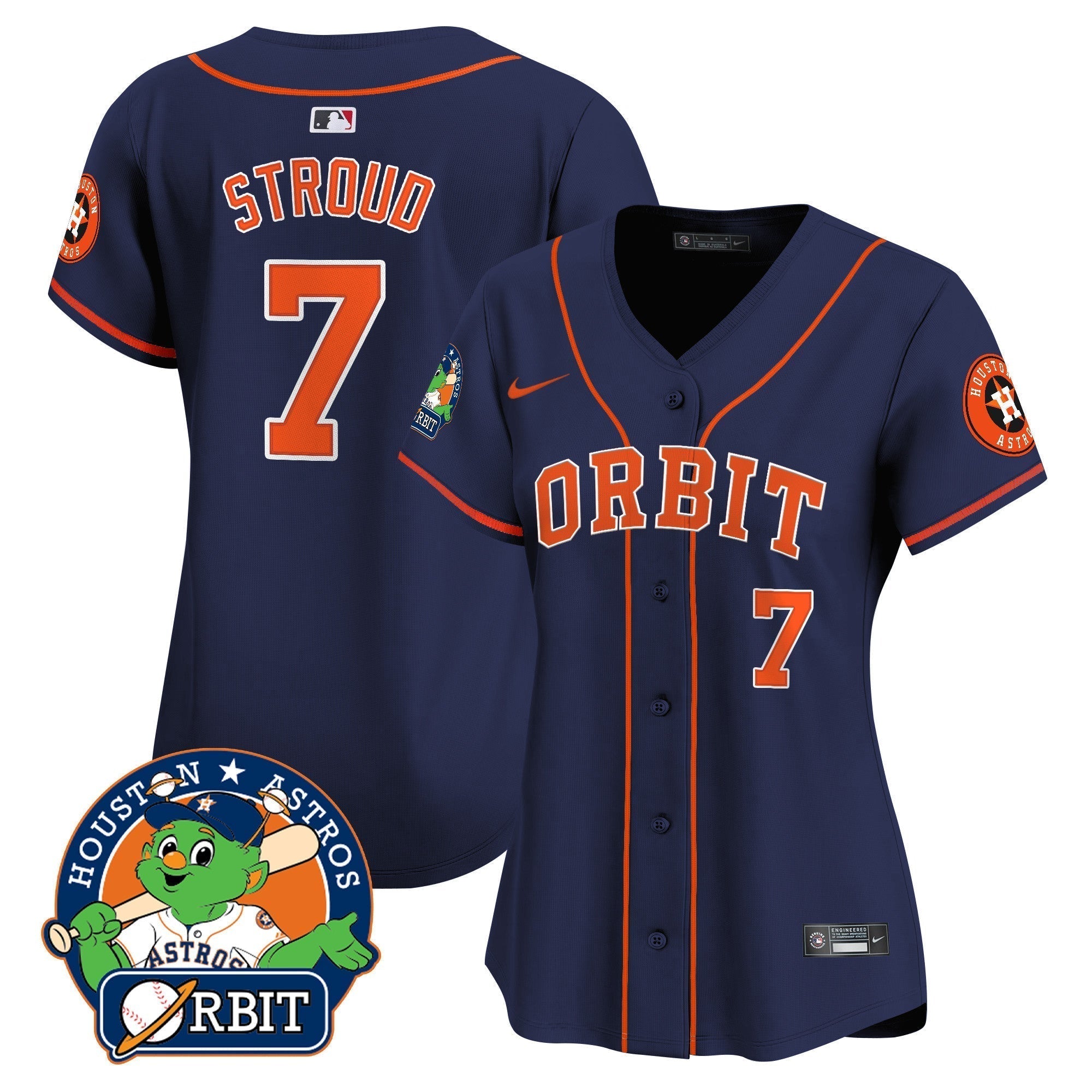 Women's Astros Orbit Patch Vapor Premier Limited Jersey - Stitched