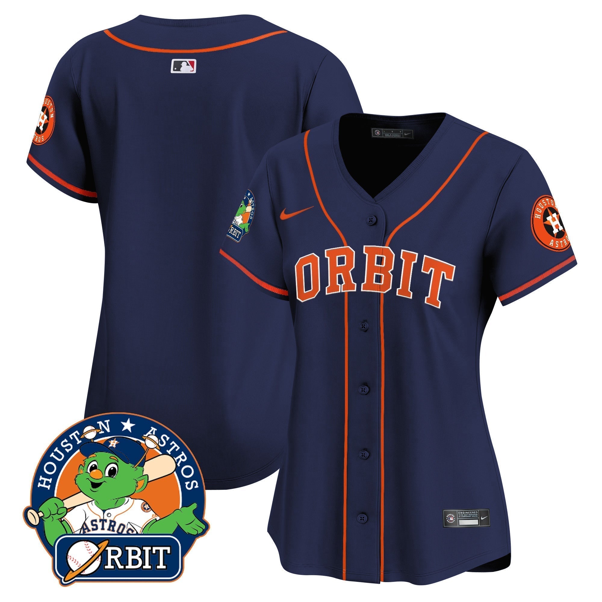 Women's Astros Orbit Patch Vapor Premier Limited Jersey - Stitched