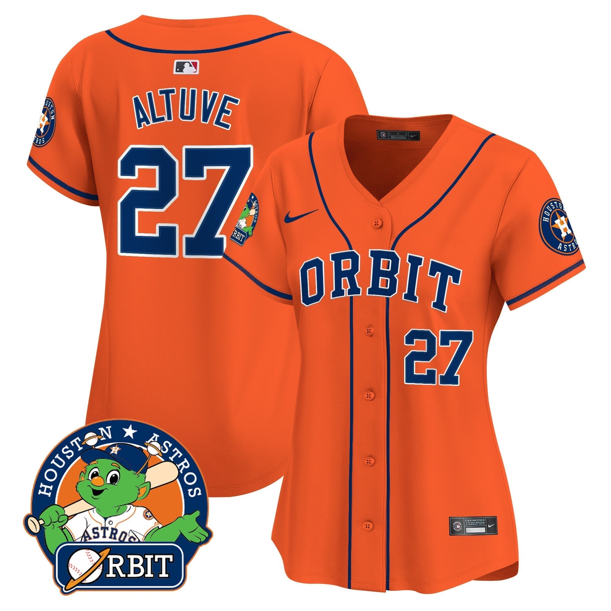 Women's Astros Orbit Patch Vapor Premier Limited Jersey - Stitched