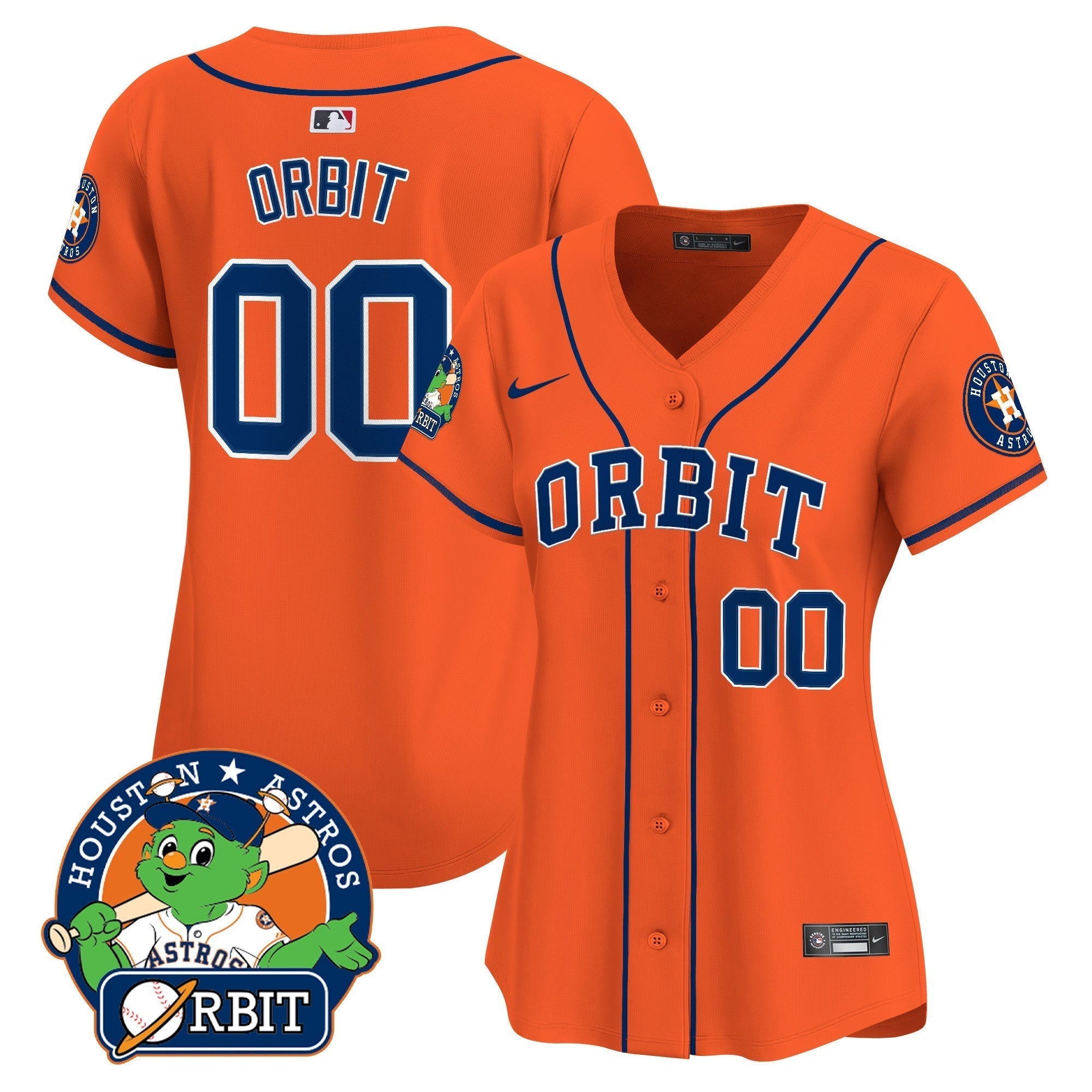 Women's Astros Orbit Patch Vapor Premier Limited Jersey - Stitched