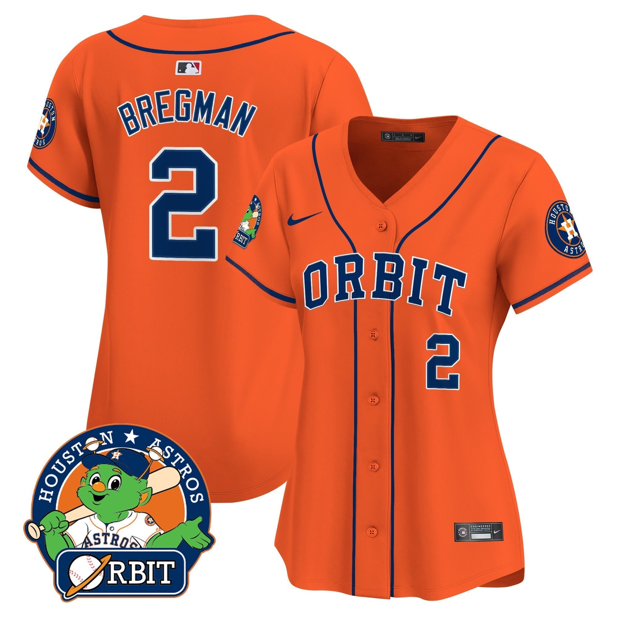 Women's Astros Orbit Patch Vapor Premier Limited Jersey - Stitched