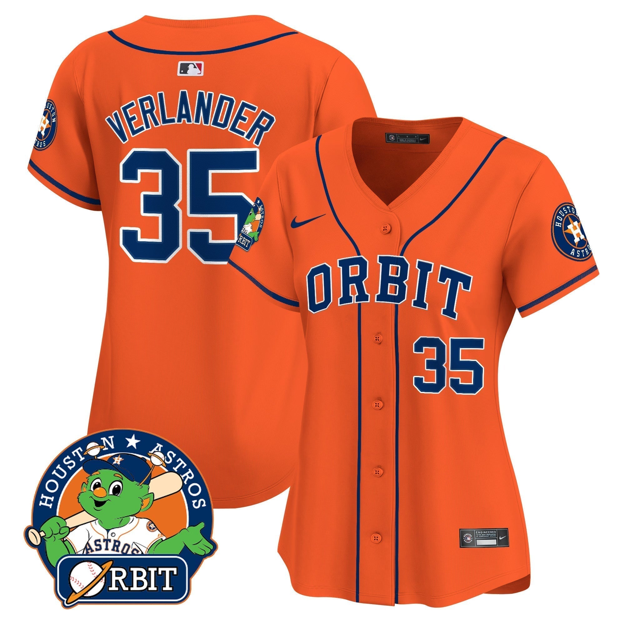 Women's Astros Orbit Patch Vapor Premier Limited Jersey - Stitched