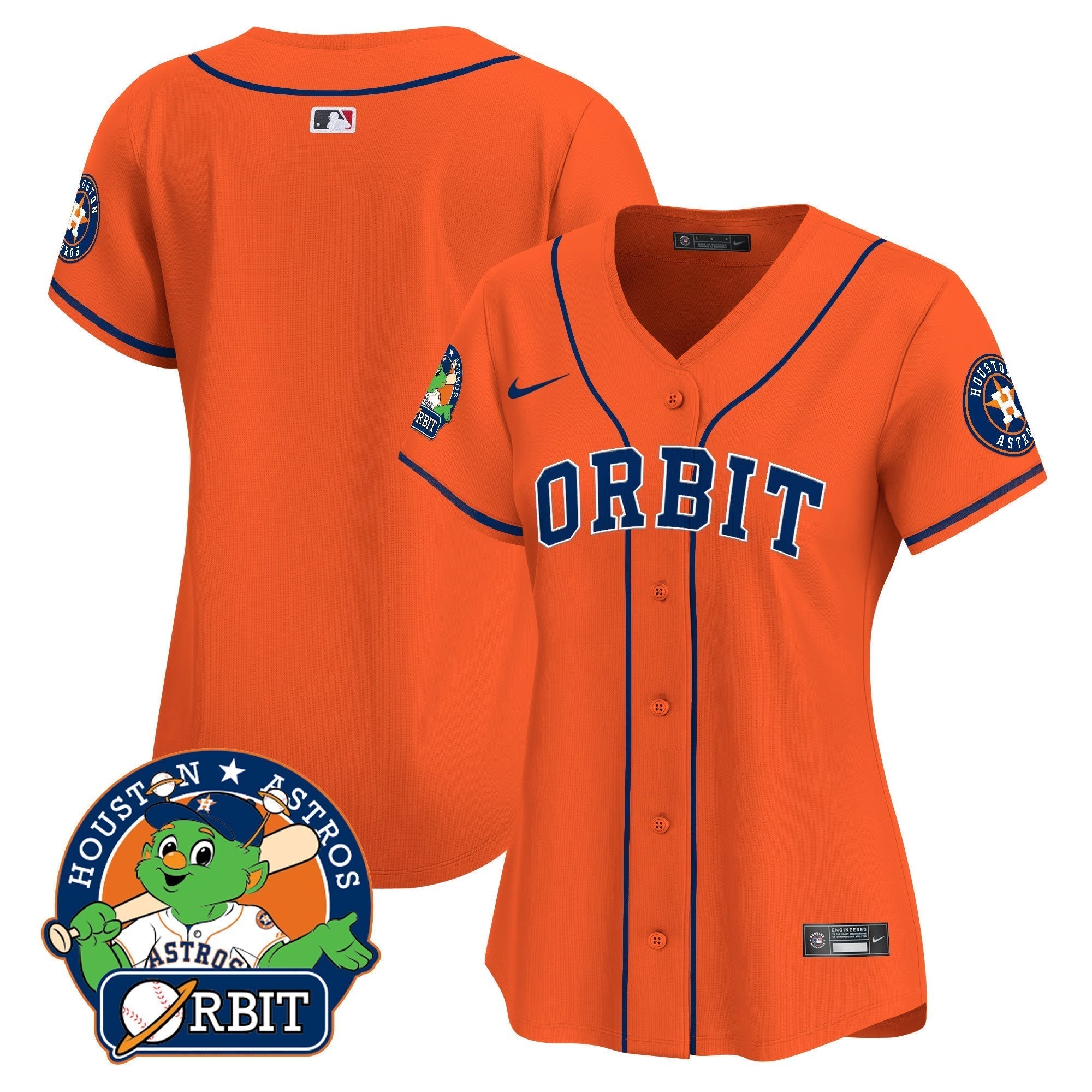 Women's Astros Orbit Patch Vapor Premier Limited Jersey - Stitched