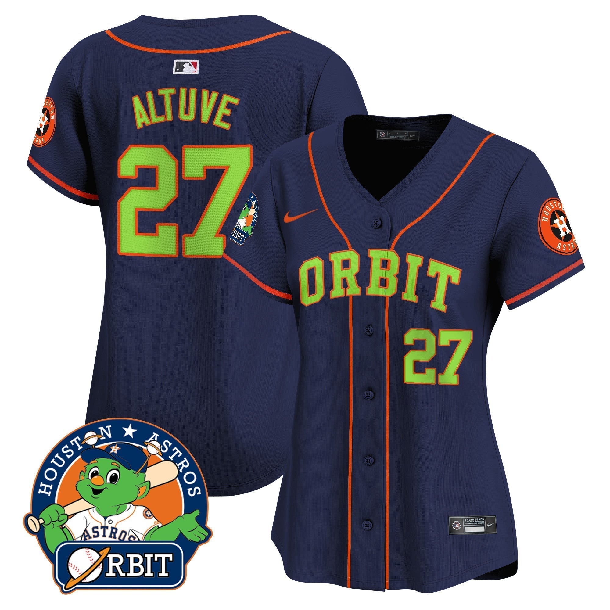 Women's Astros Orbit Patch Vapor Premier Limited Jersey - Stitched