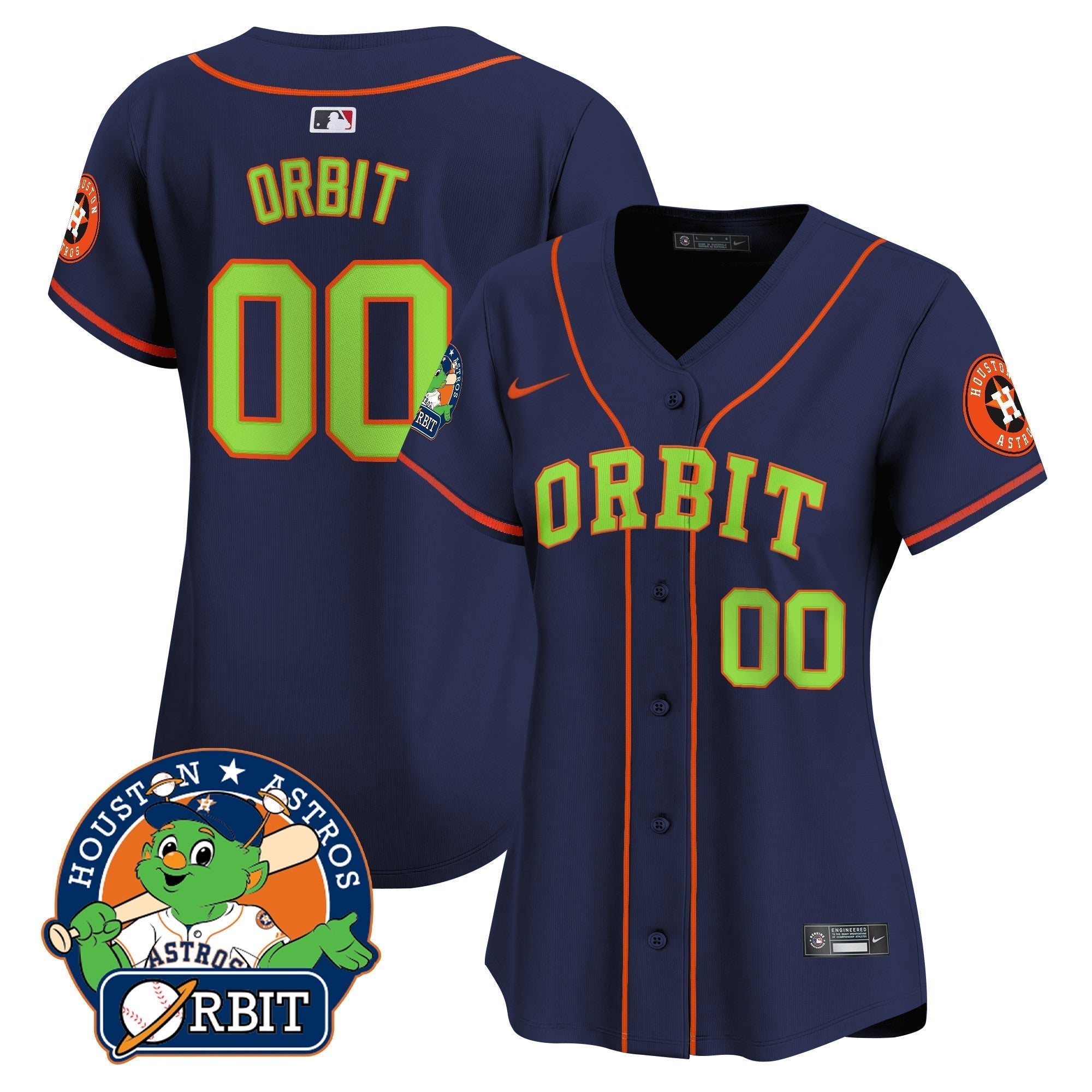 Women's Astros Orbit Patch Vapor Premier Limited Jersey - Stitched
