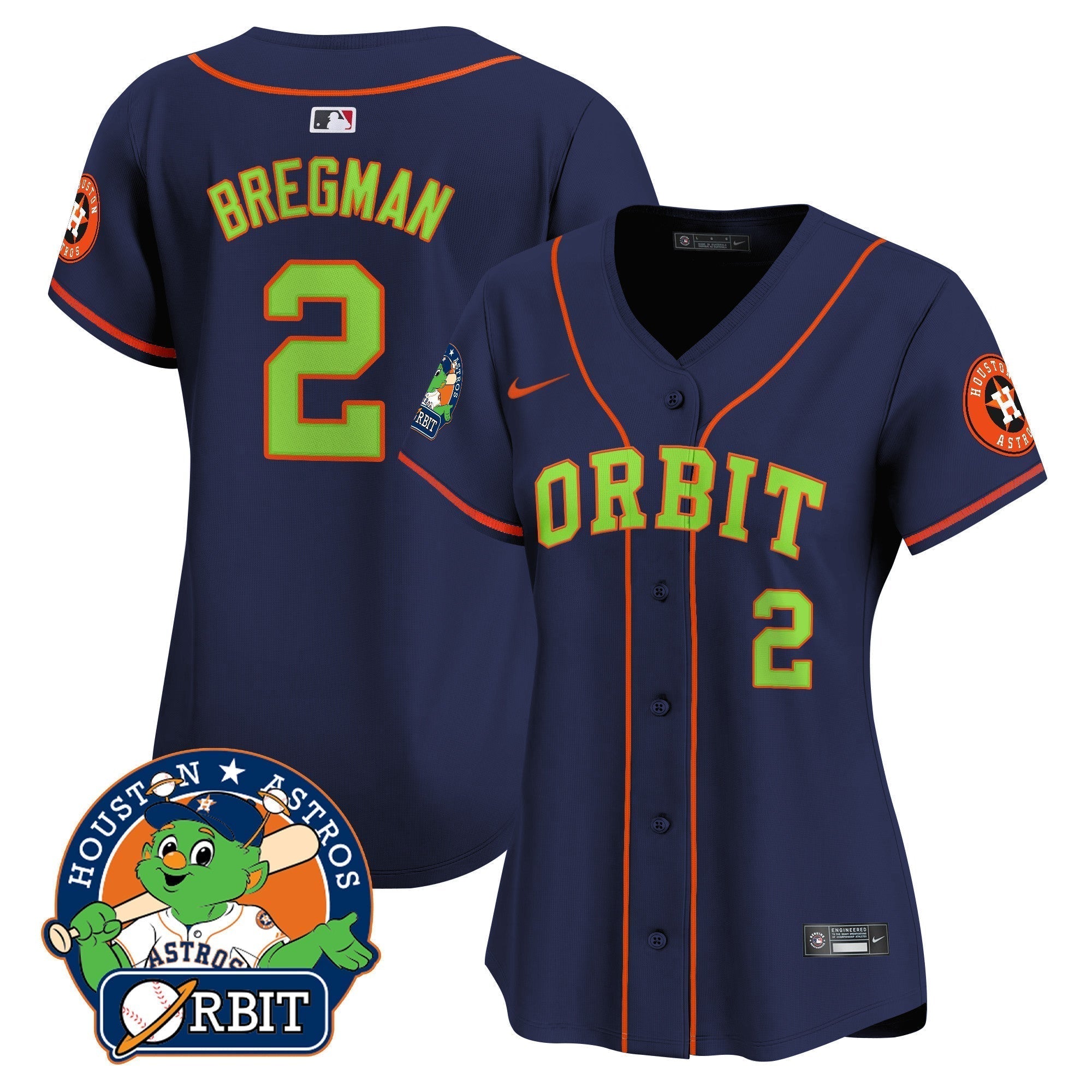 Women's Astros Orbit Patch Vapor Premier Limited Jersey - Stitched