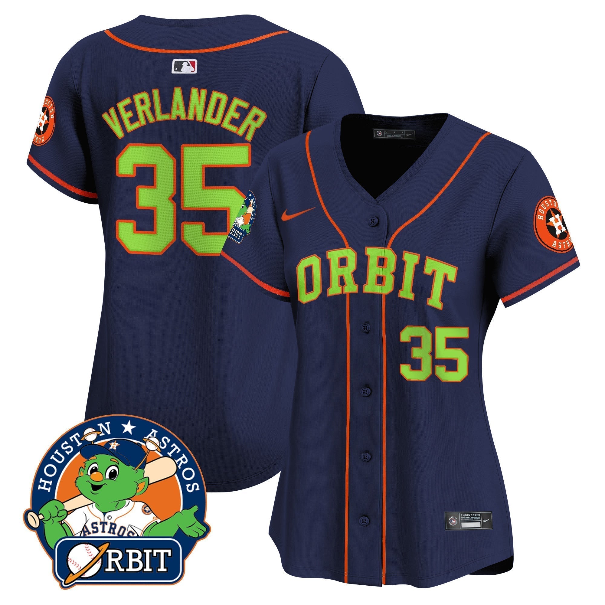 Women's Astros Orbit Patch Vapor Premier Limited Jersey - Stitched
