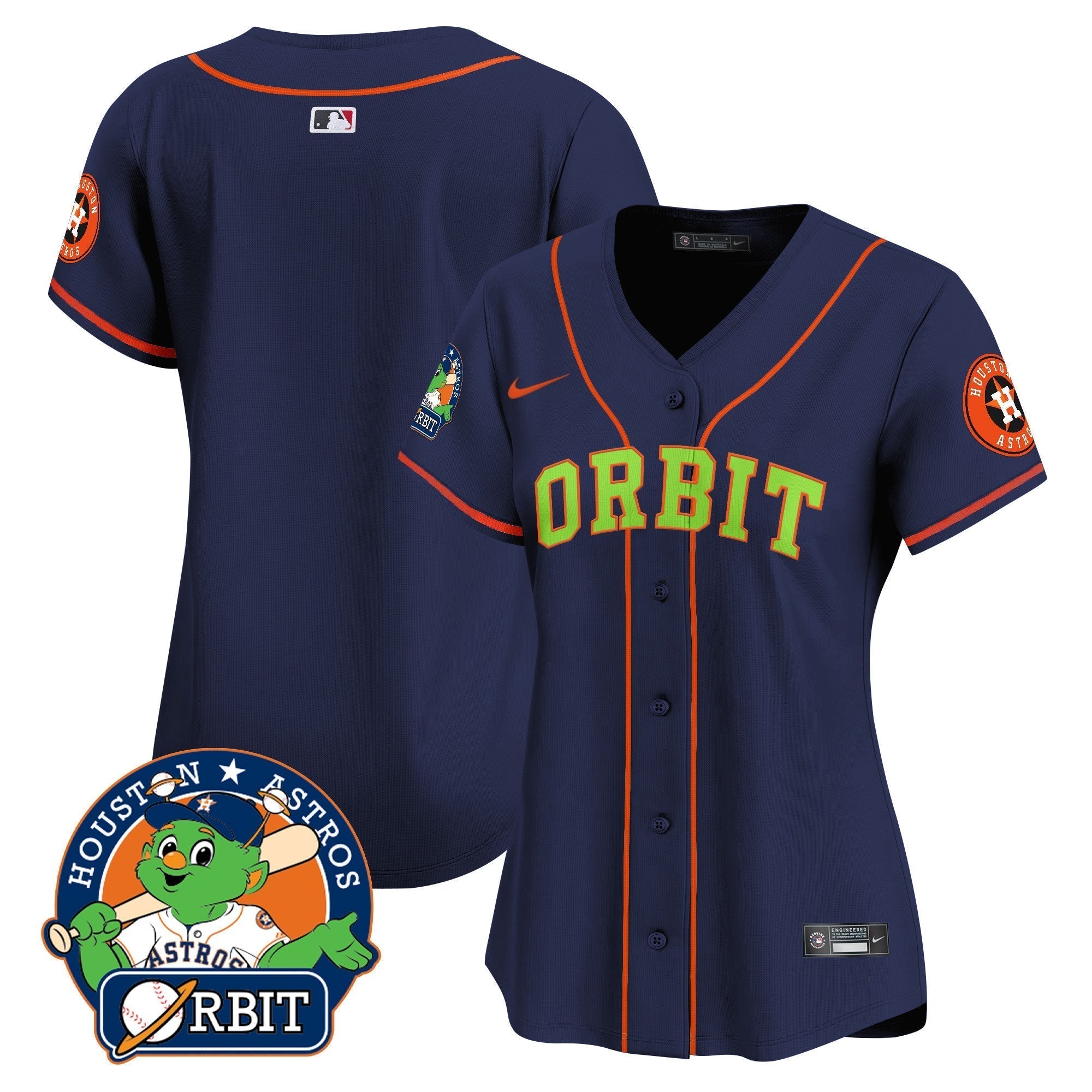 Women's Astros Orbit Patch Vapor Premier Limited Jersey - Stitched