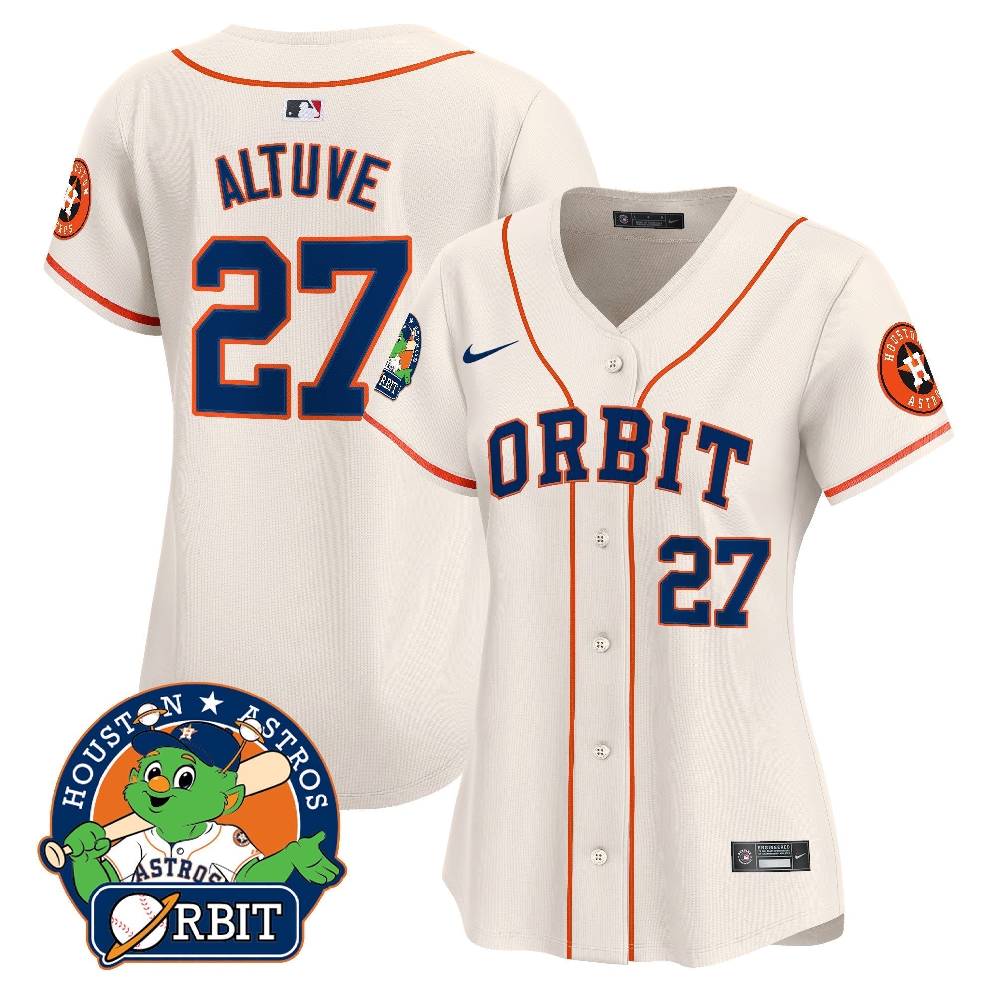 Women's Astros Orbit Patch Vapor Premier Limited Jersey - Stitched