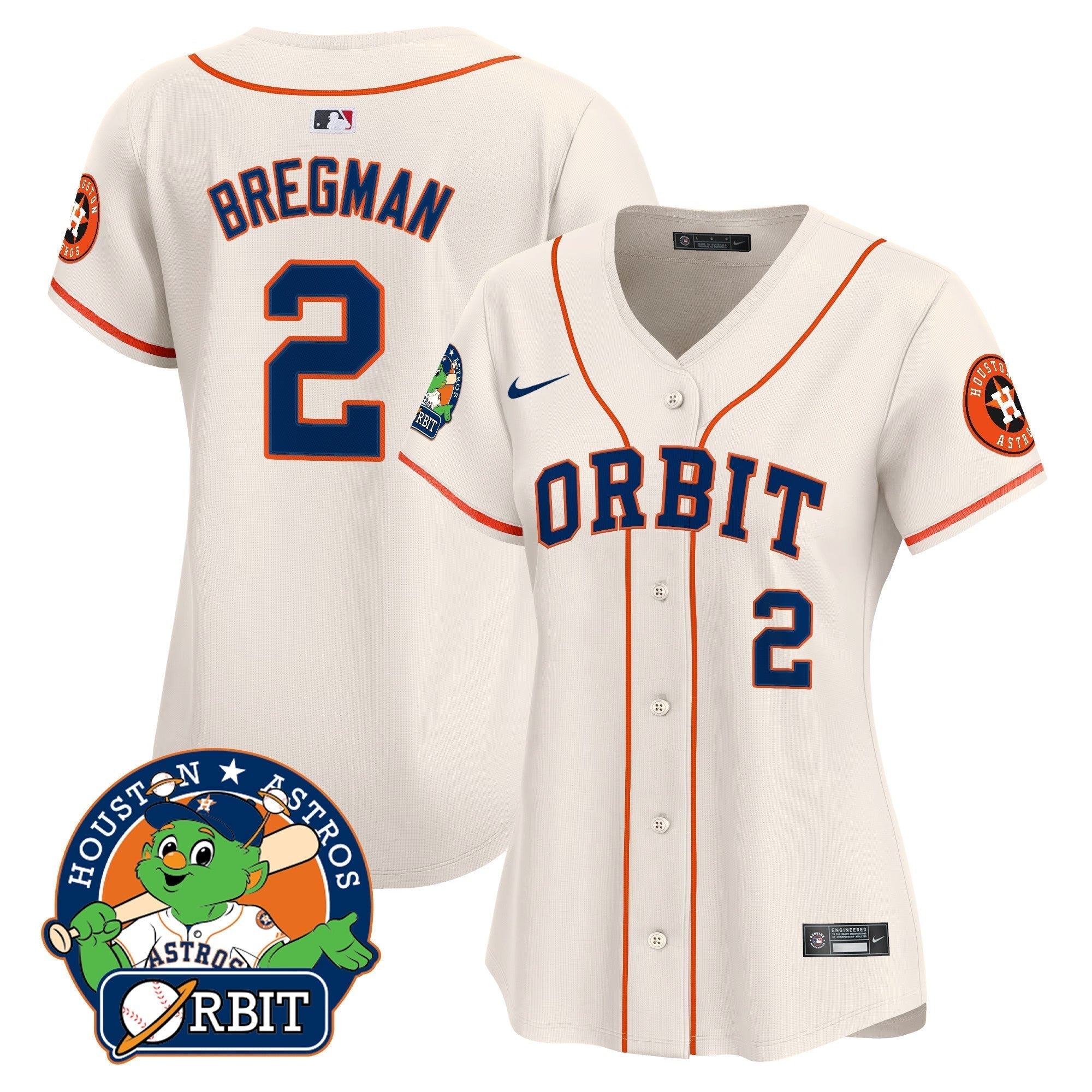 Women's Astros Orbit Patch Vapor Premier Limited Jersey - Stitched