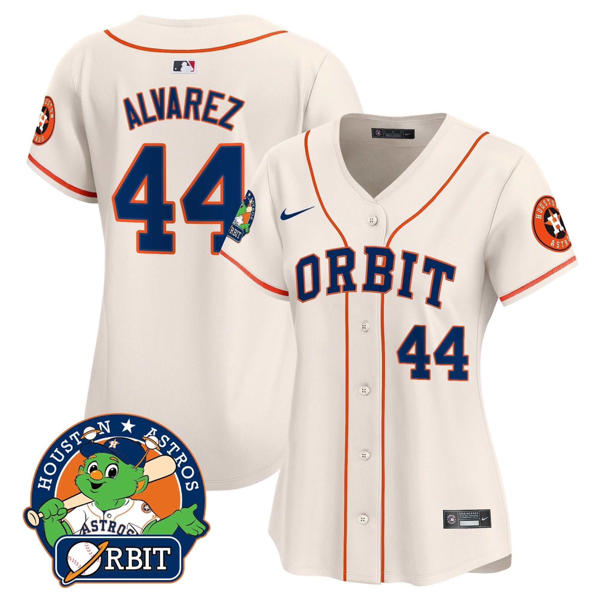 Women's Astros Orbit Patch Vapor Premier Limited Jersey - Stitched