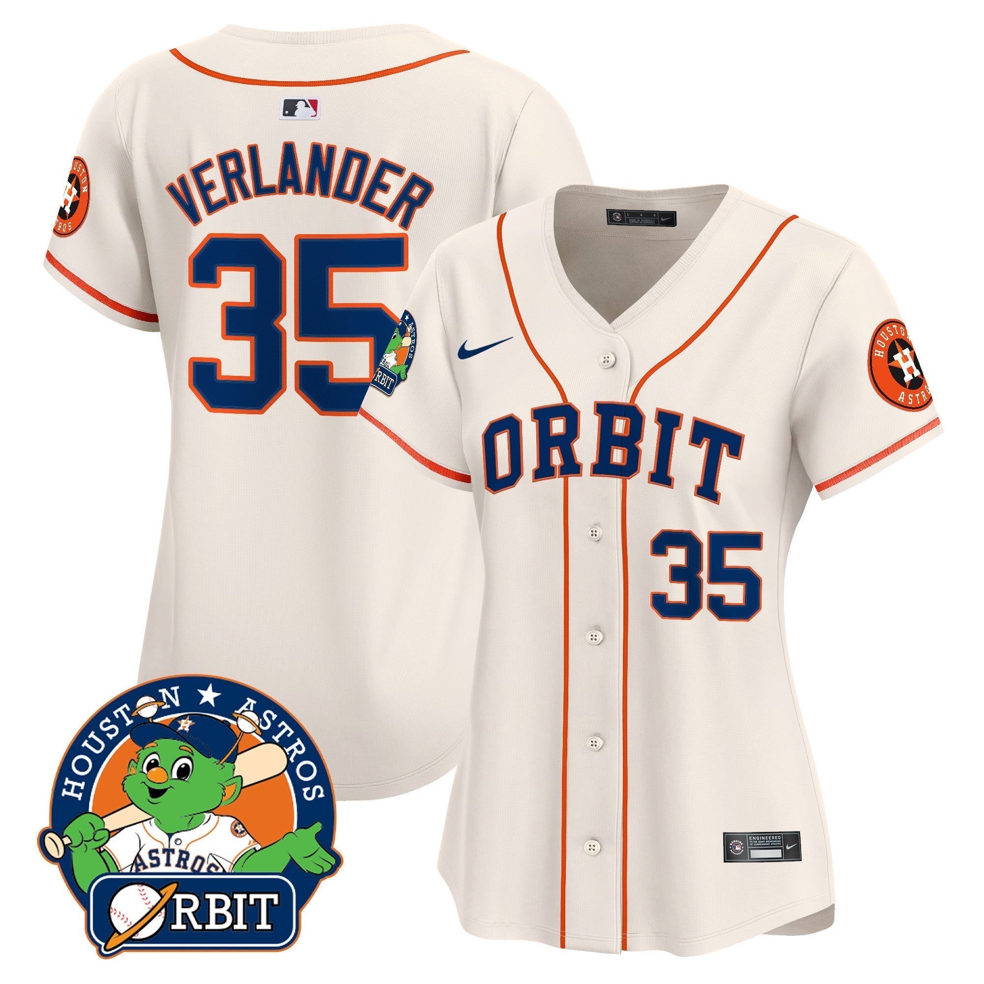 Women's Astros Orbit Patch Vapor Premier Limited Jersey - Stitched