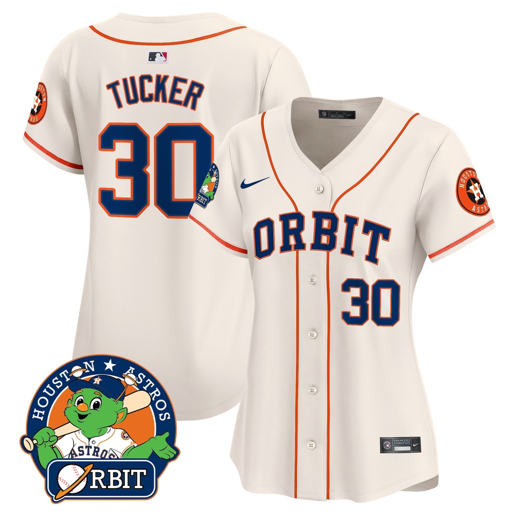 Women's Astros Orbit Patch Vapor Premier Limited Jersey - Stitched