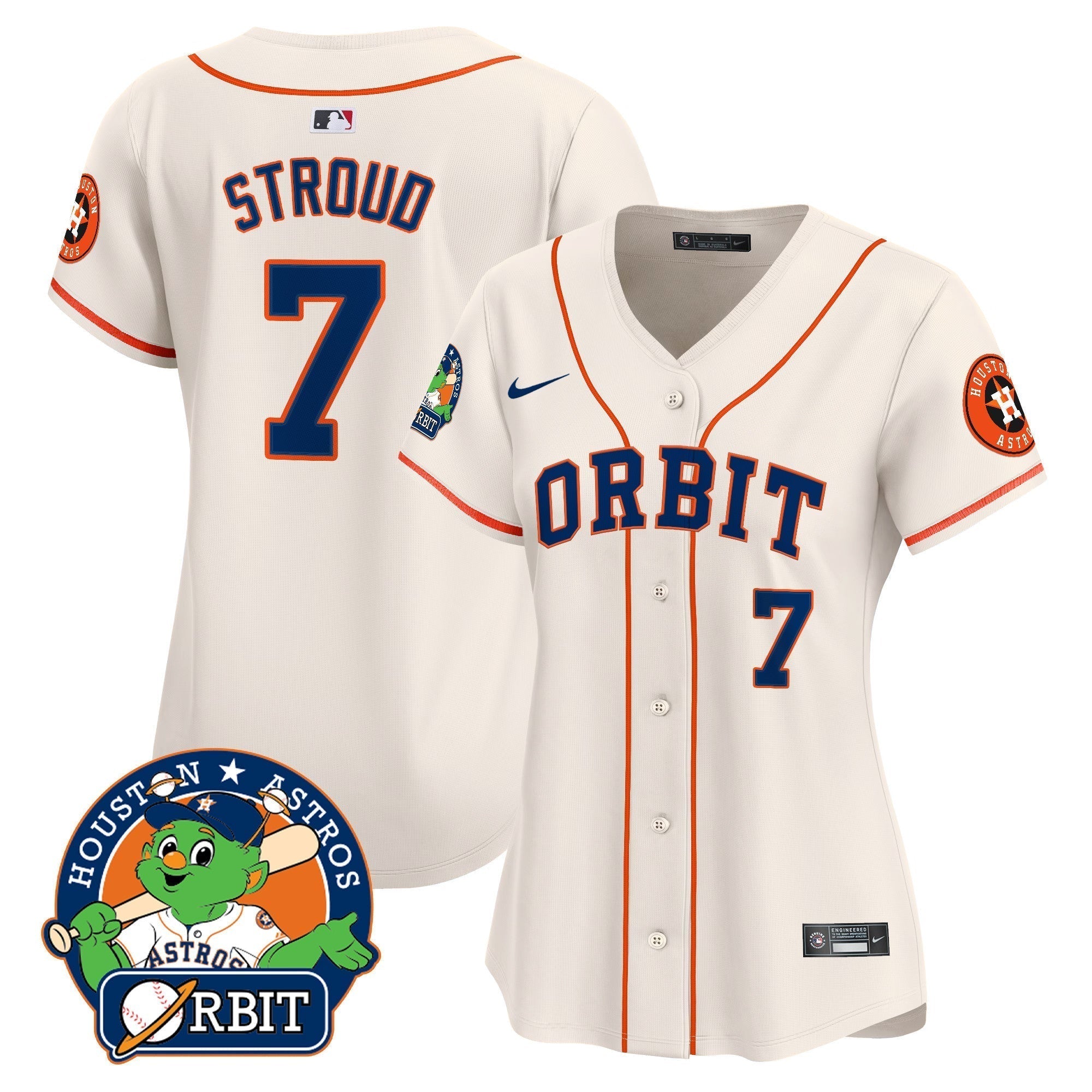 Women's Astros Orbit Patch Vapor Premier Limited Jersey - Stitched
