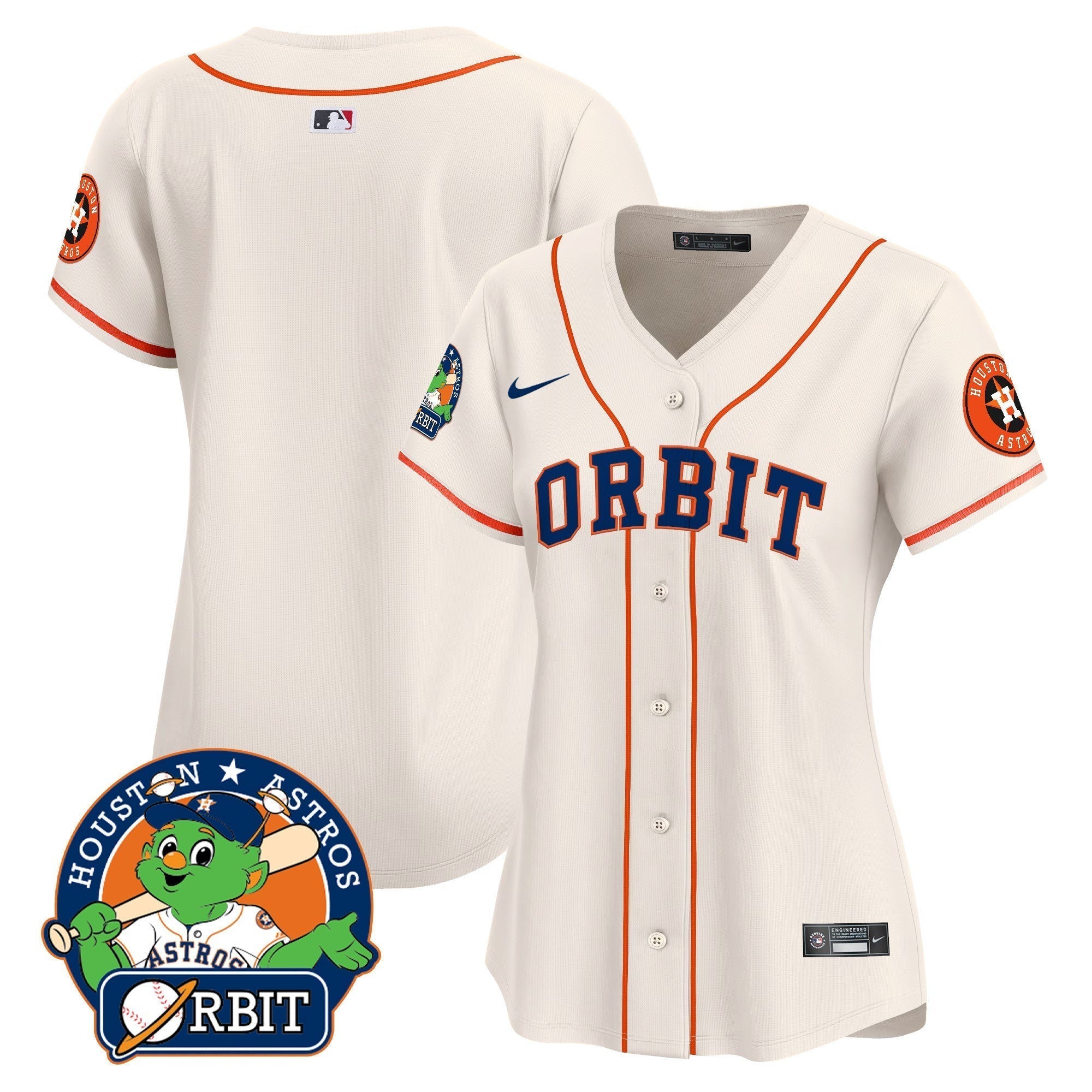Women's Astros Orbit Patch Vapor Premier Limited Jersey - Stitched