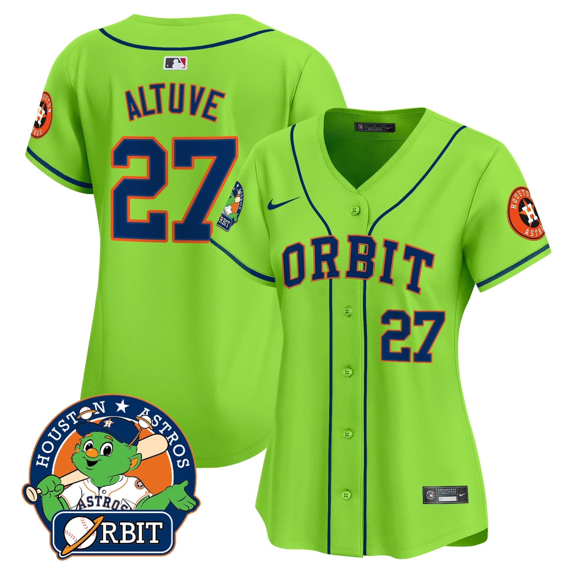 Women's Astros Orbit Patch Vapor Premier Limited Jersey - Stitched