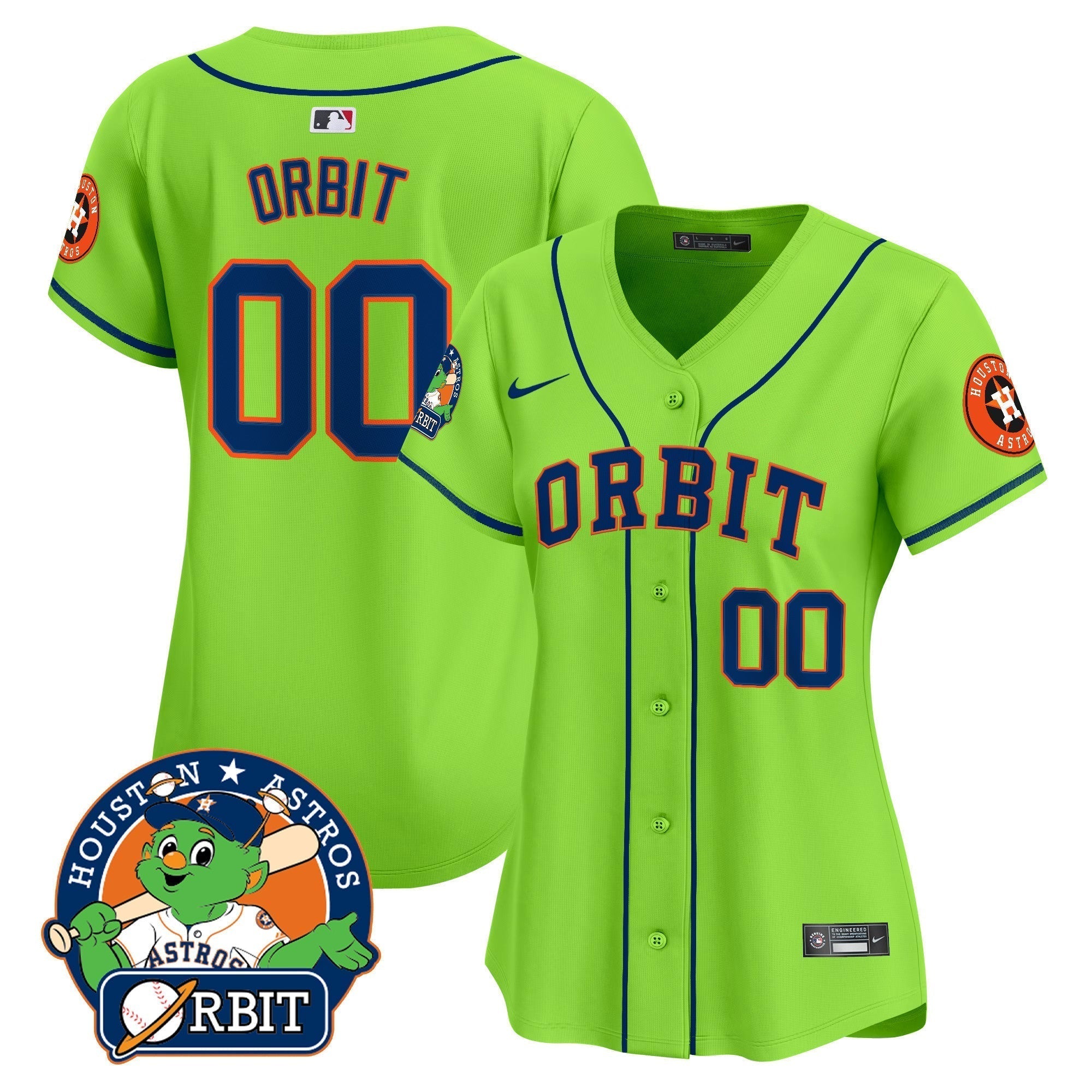 Women's Astros Orbit Patch Vapor Premier Limited Jersey - Stitched