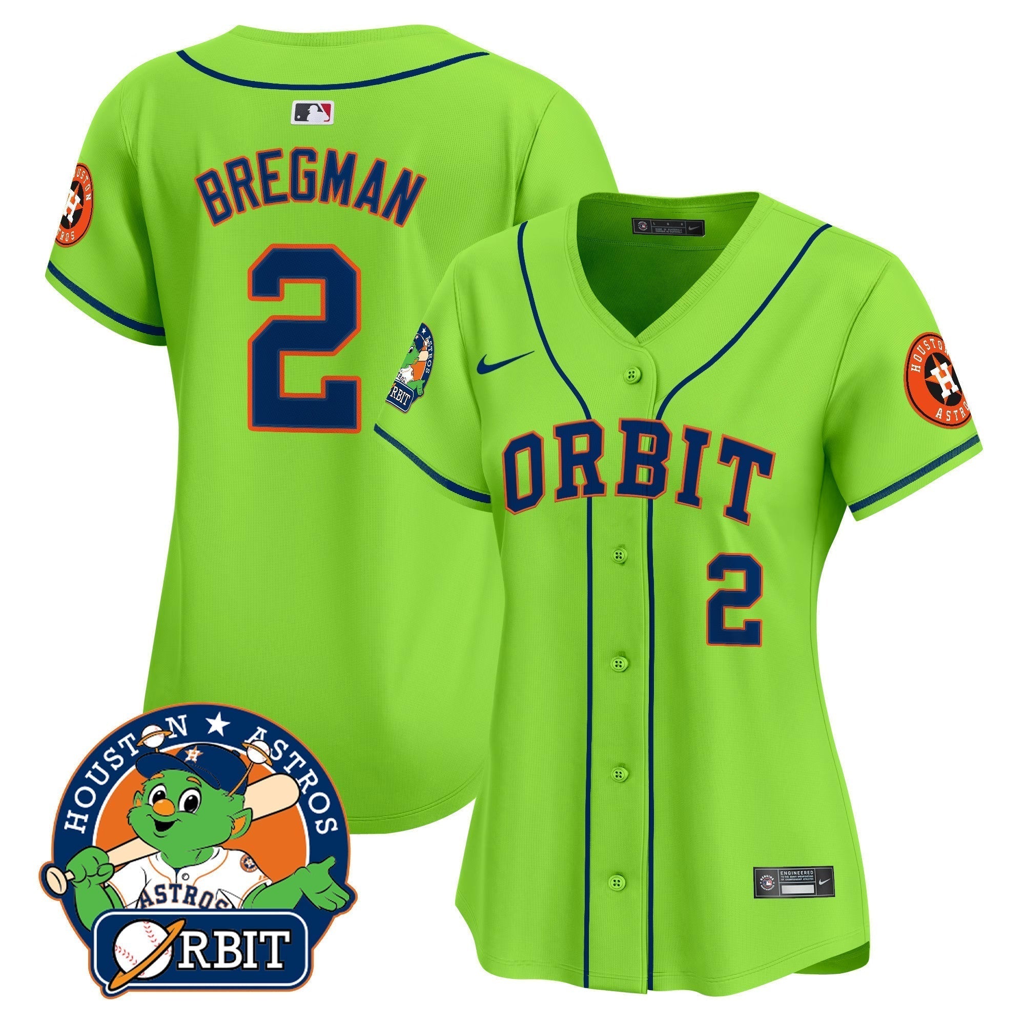 Women's Astros Orbit Patch Vapor Premier Limited Jersey - Stitched
