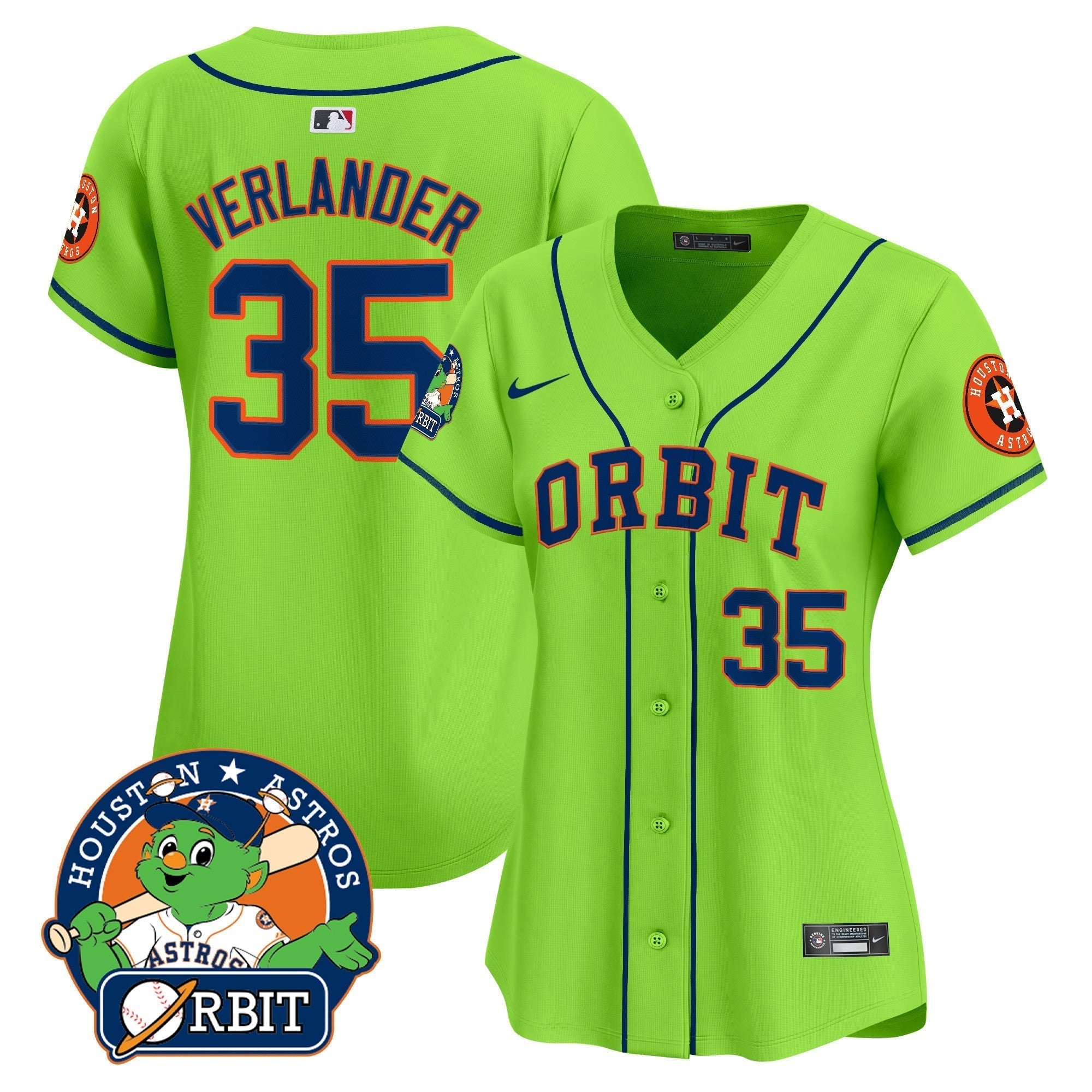 Women's Astros Orbit Patch Vapor Premier Limited Jersey - Stitched