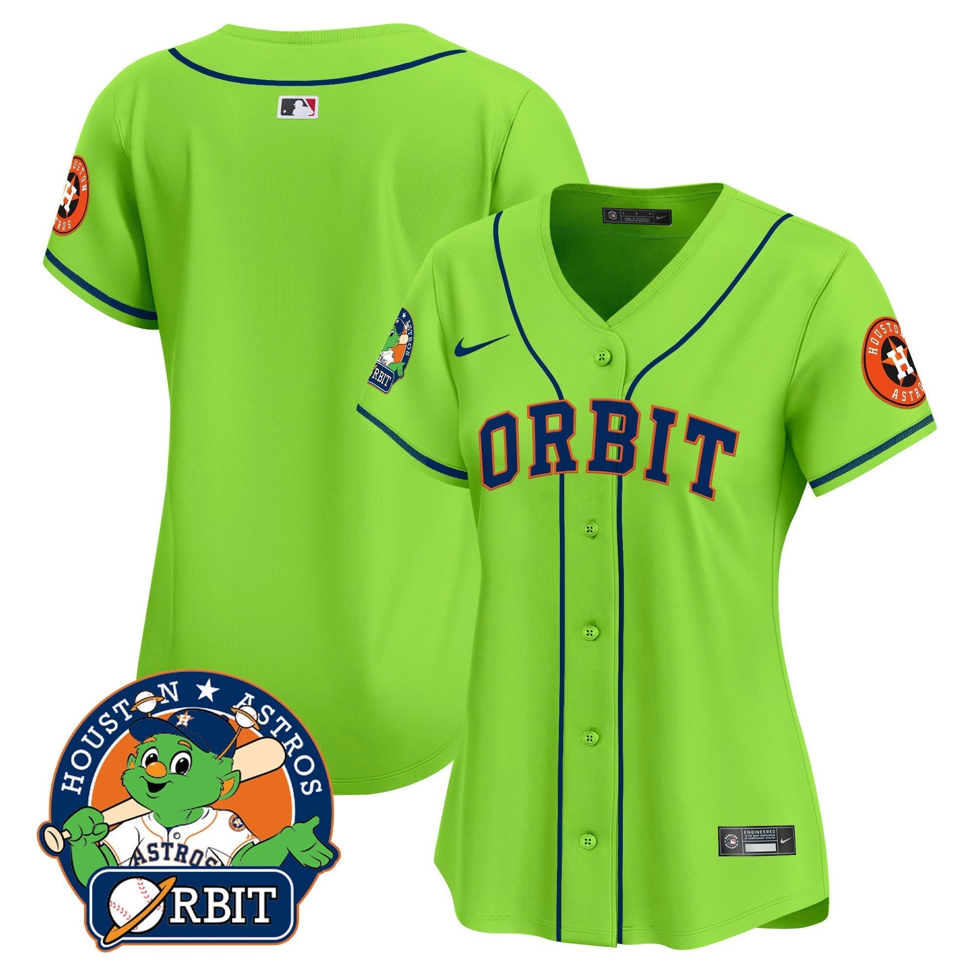 Women's Astros Orbit Patch Vapor Premier Limited Jersey - Stitched